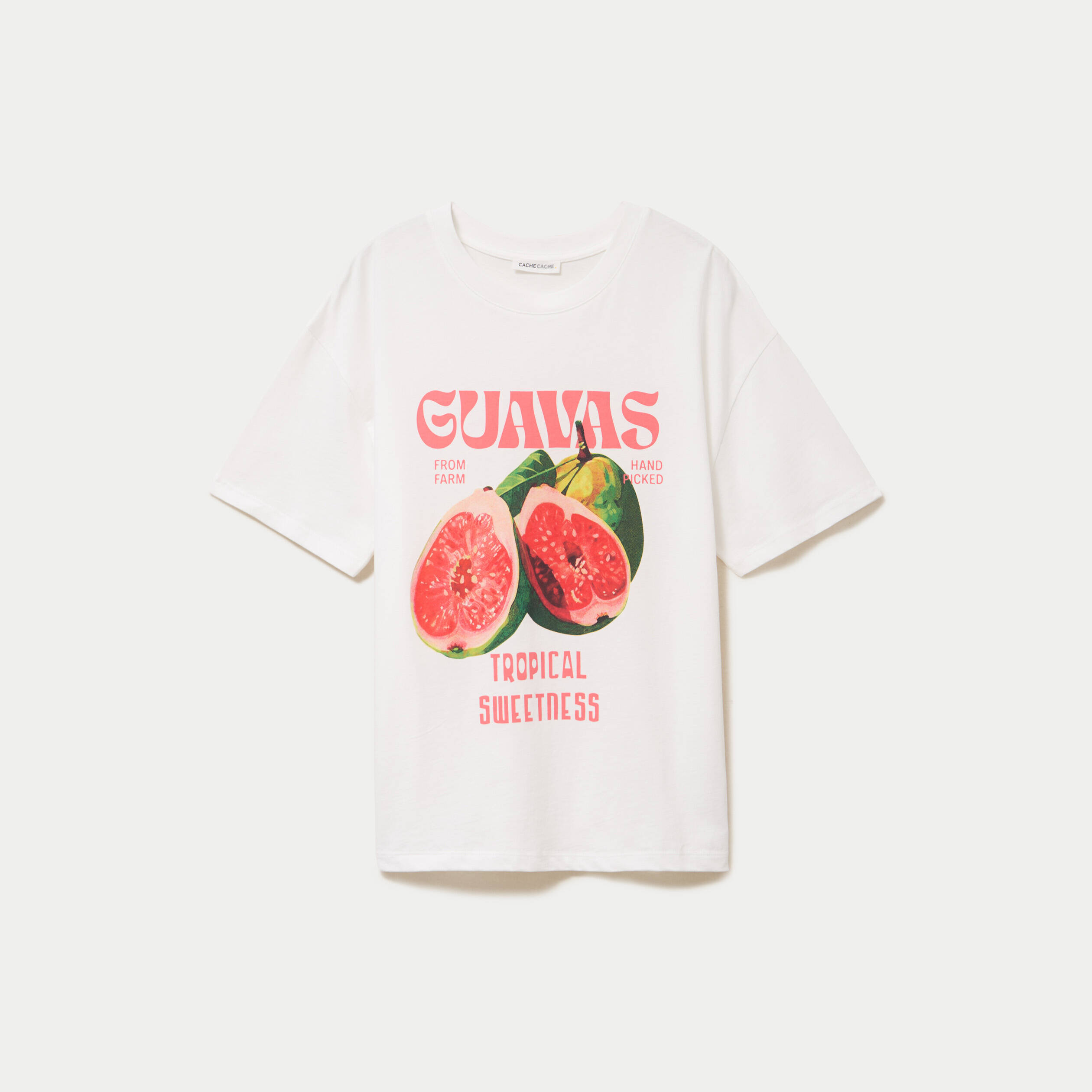 T-shirt oversize manches courtes blanc femme