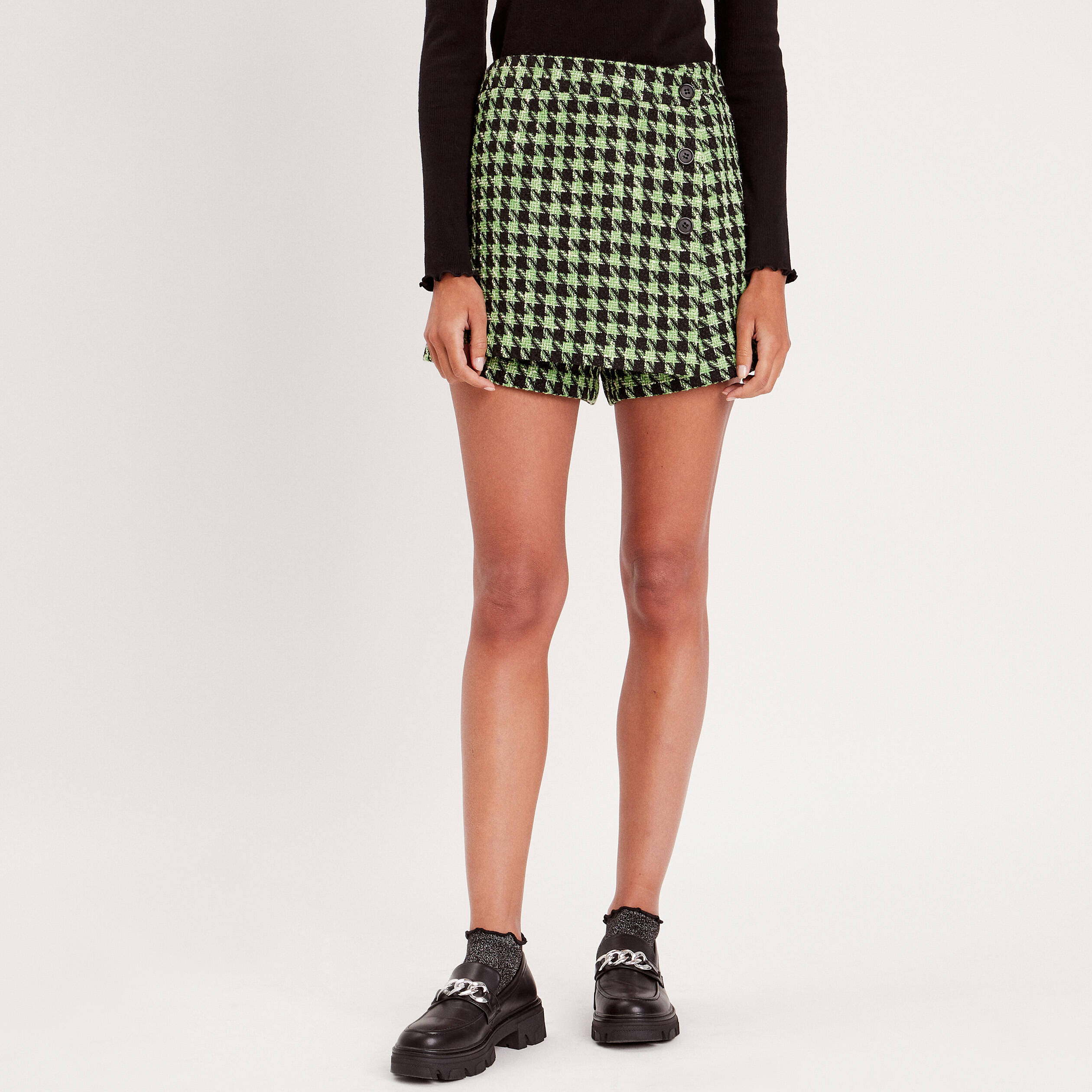 Jupe-short droite noir femme