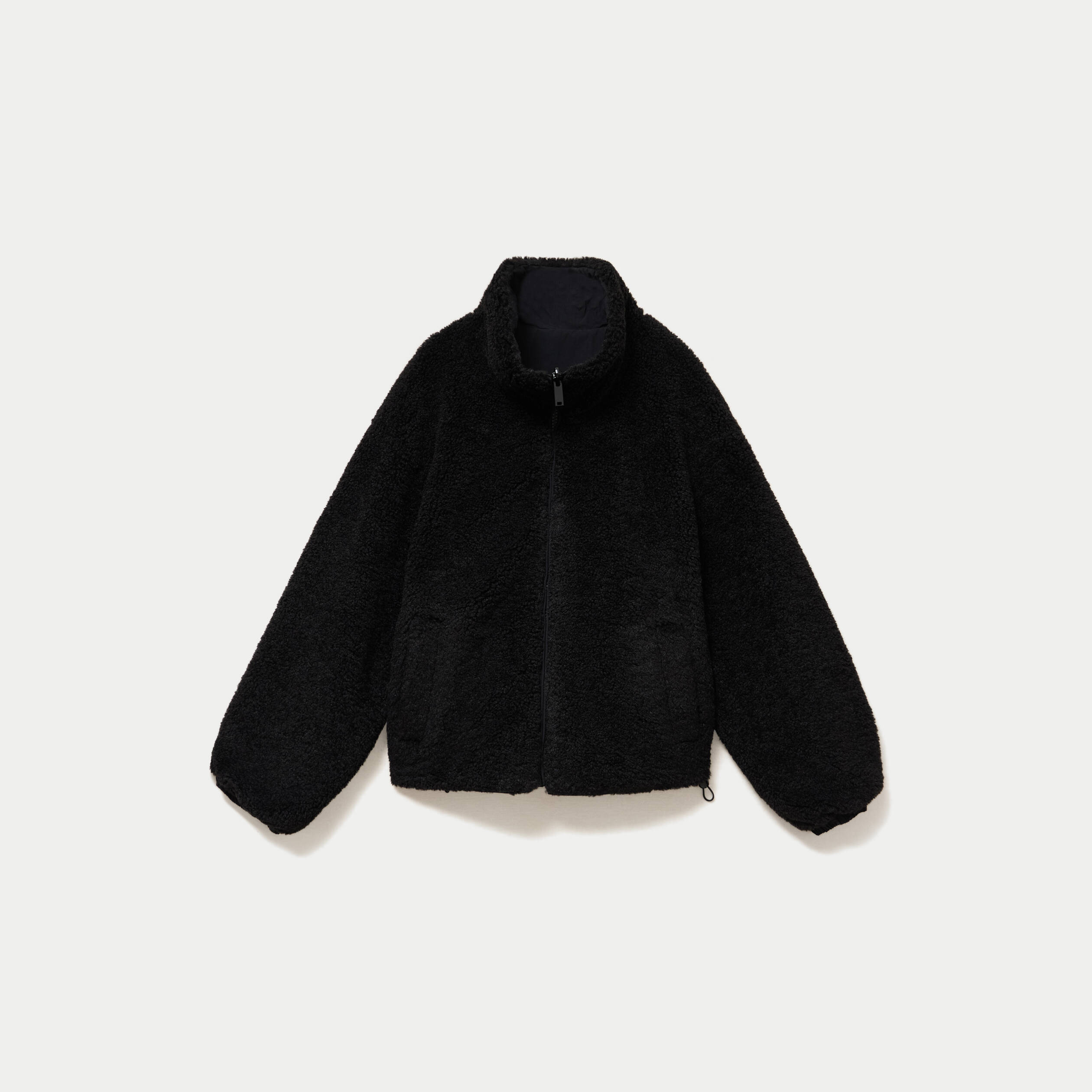 Veste r&eacute;versible effet polaire noir femme