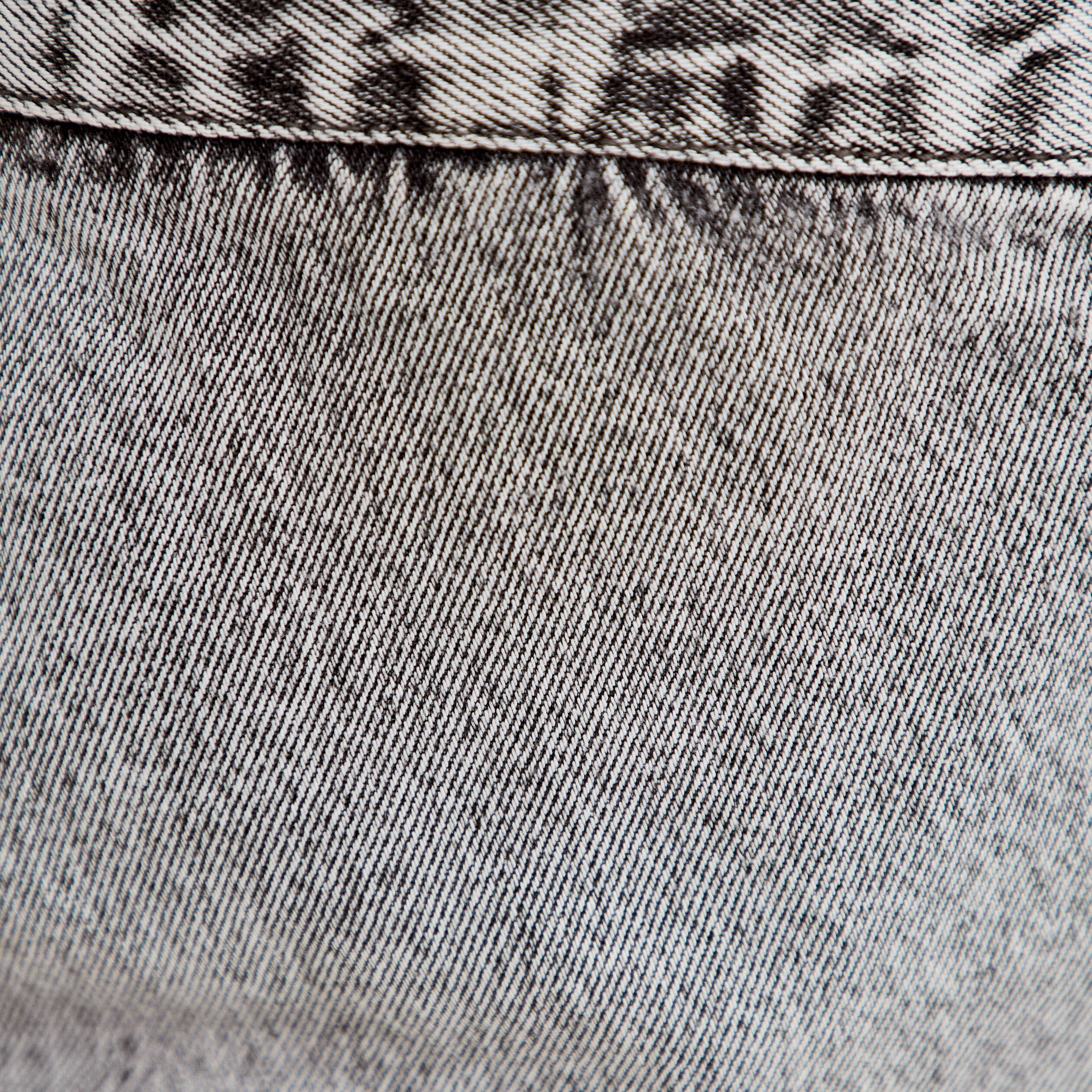 Jupe-short droite en jean denim gris femme