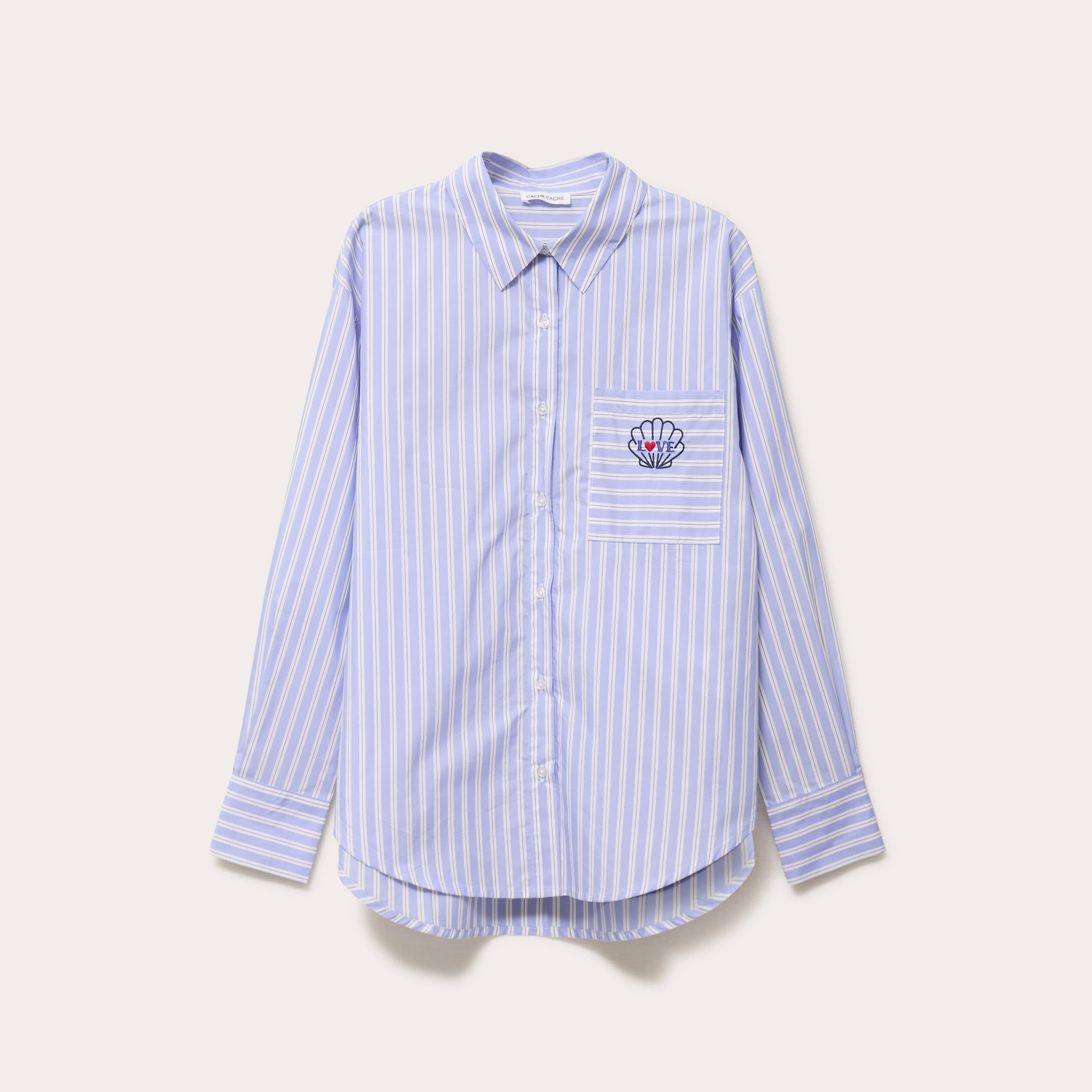 Chemise ray&eacute;e blanc femme