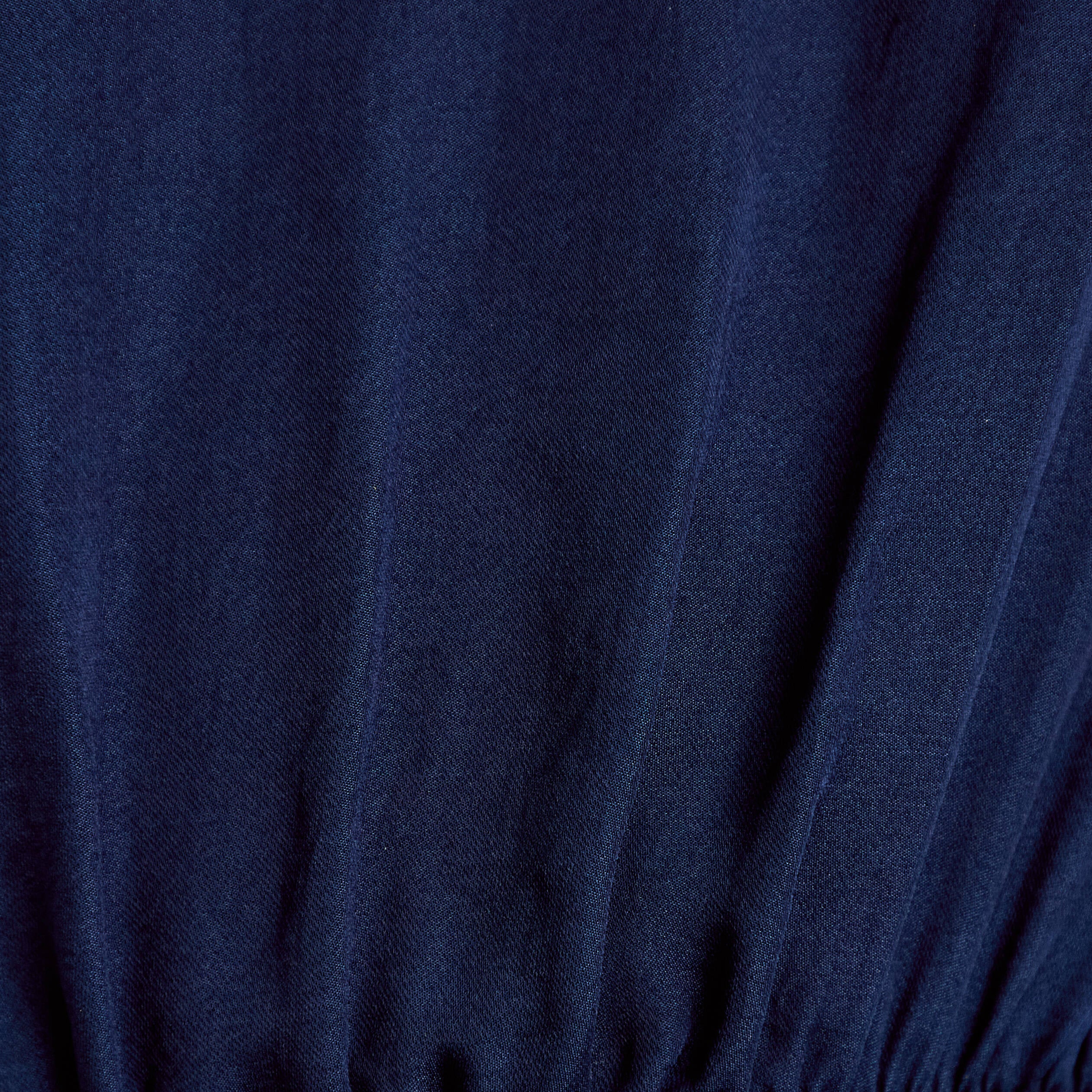 Robe longue &eacute;vas&eacute;e col v bretelles bleu marine femme