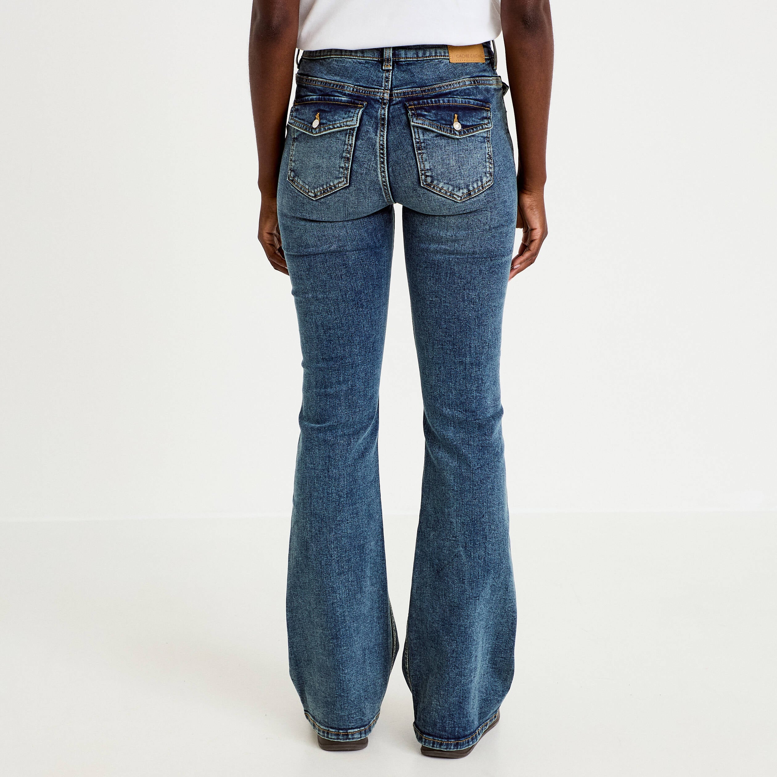 Jean bootcut taille basse denim dirty femme
