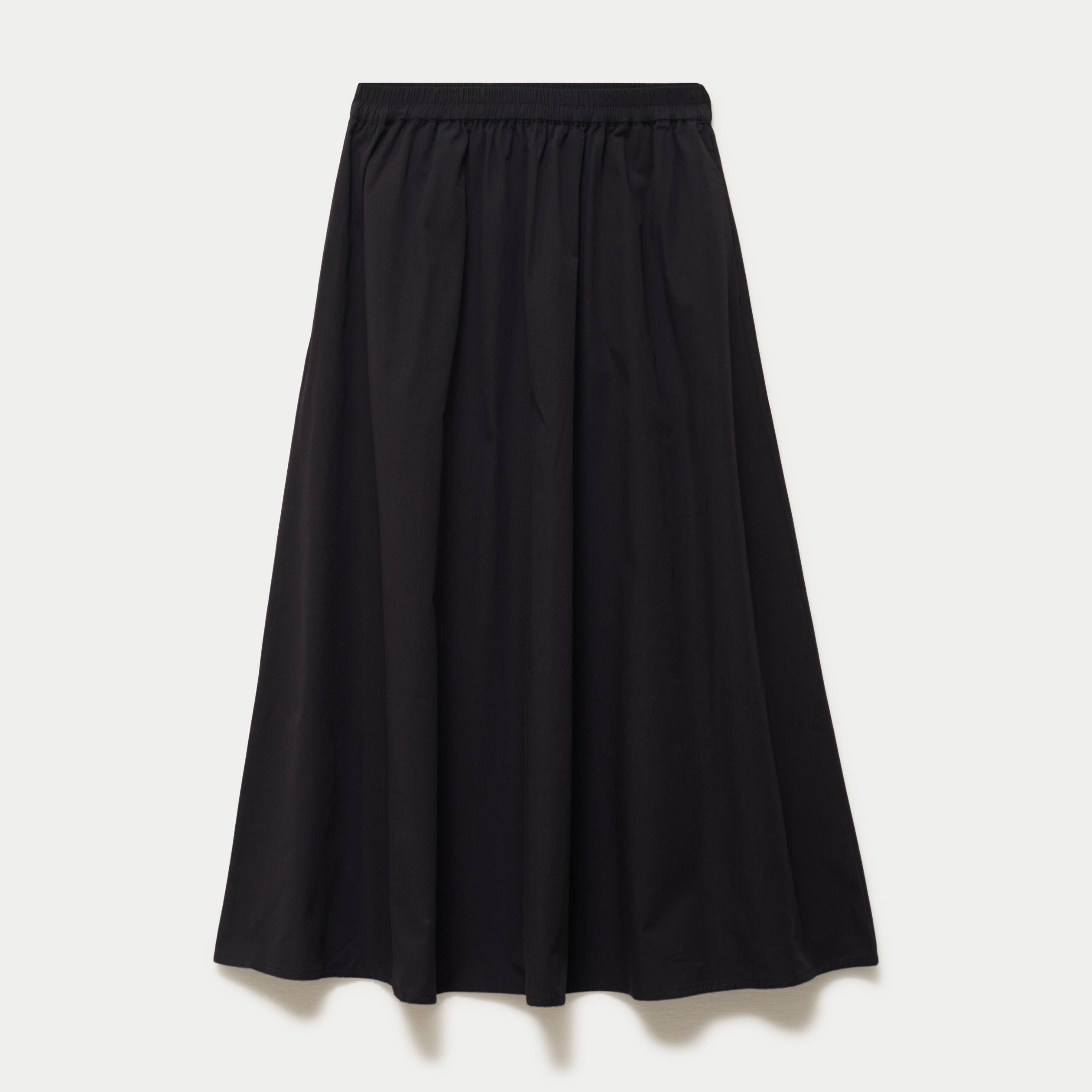 Jupon &eacute;vas&eacute; long noir femme
