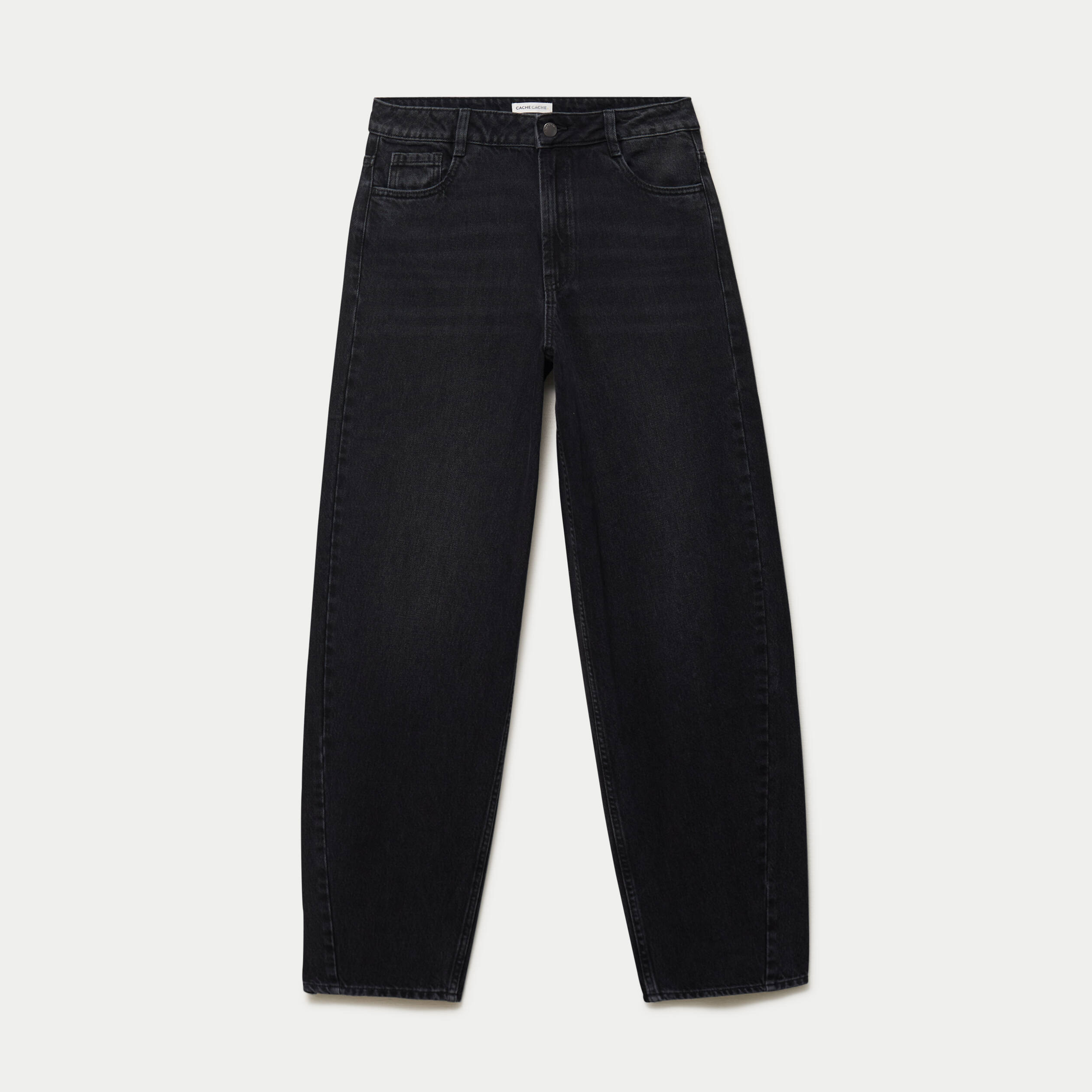 Jean coupe large denim noir femme