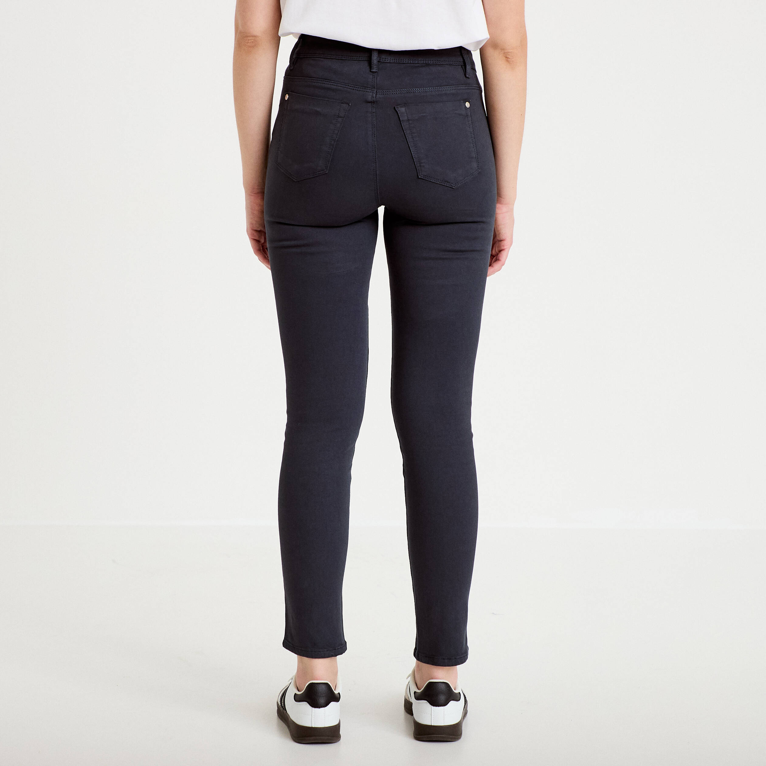 Jeans slim 5 poches bleu marine femme