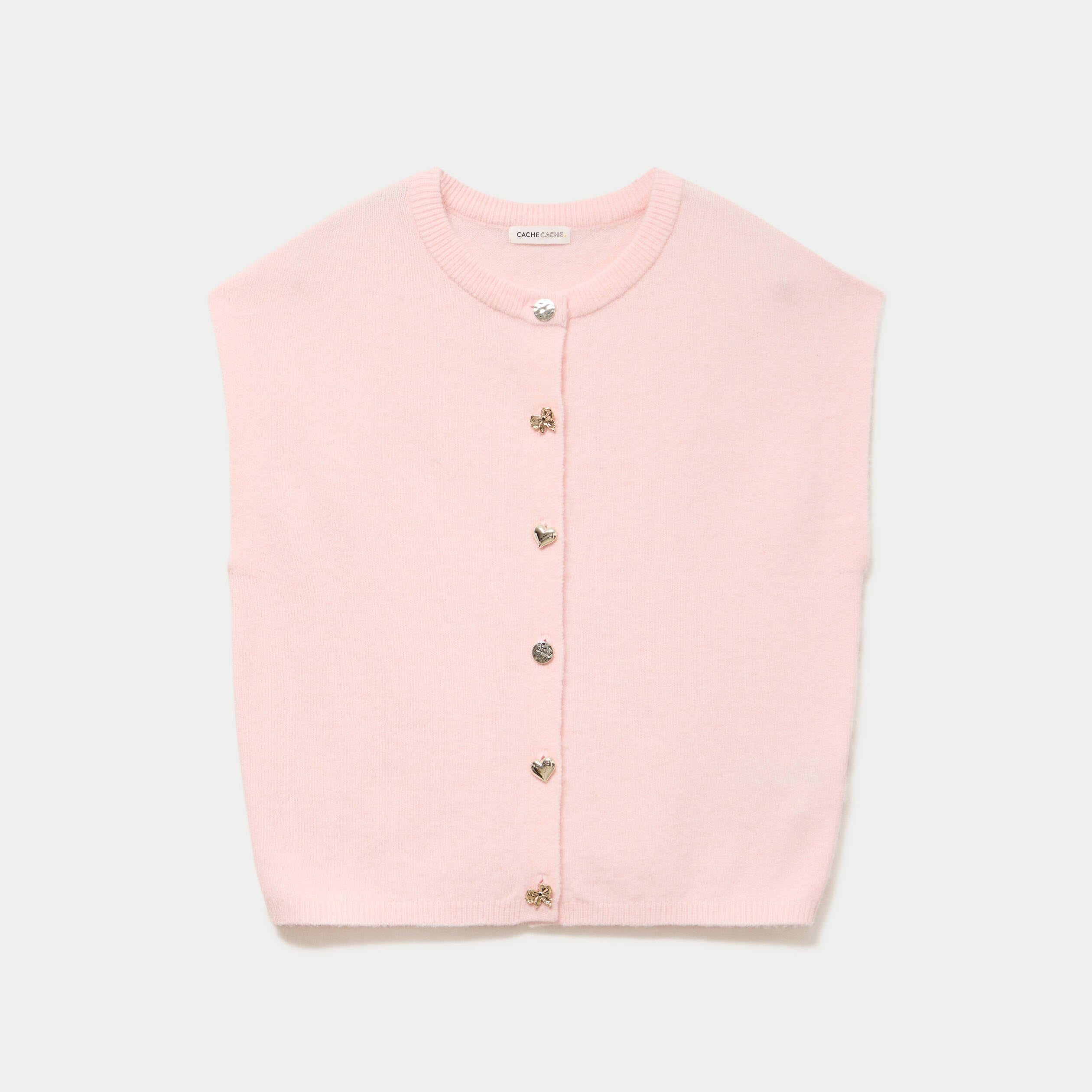 Gilet ample sans manches rose clair femme
