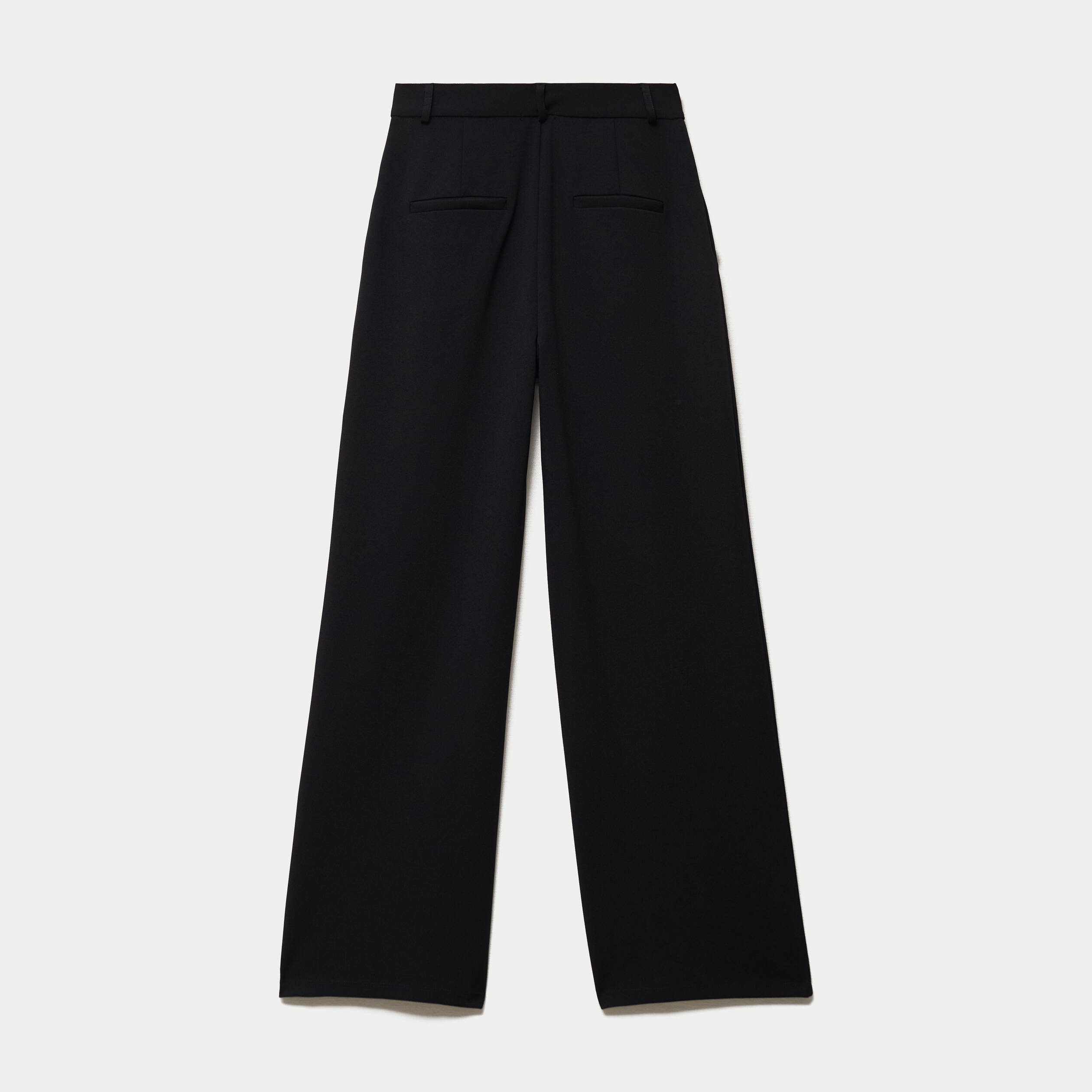Pantalon bootcut taille haute en maille noir femme