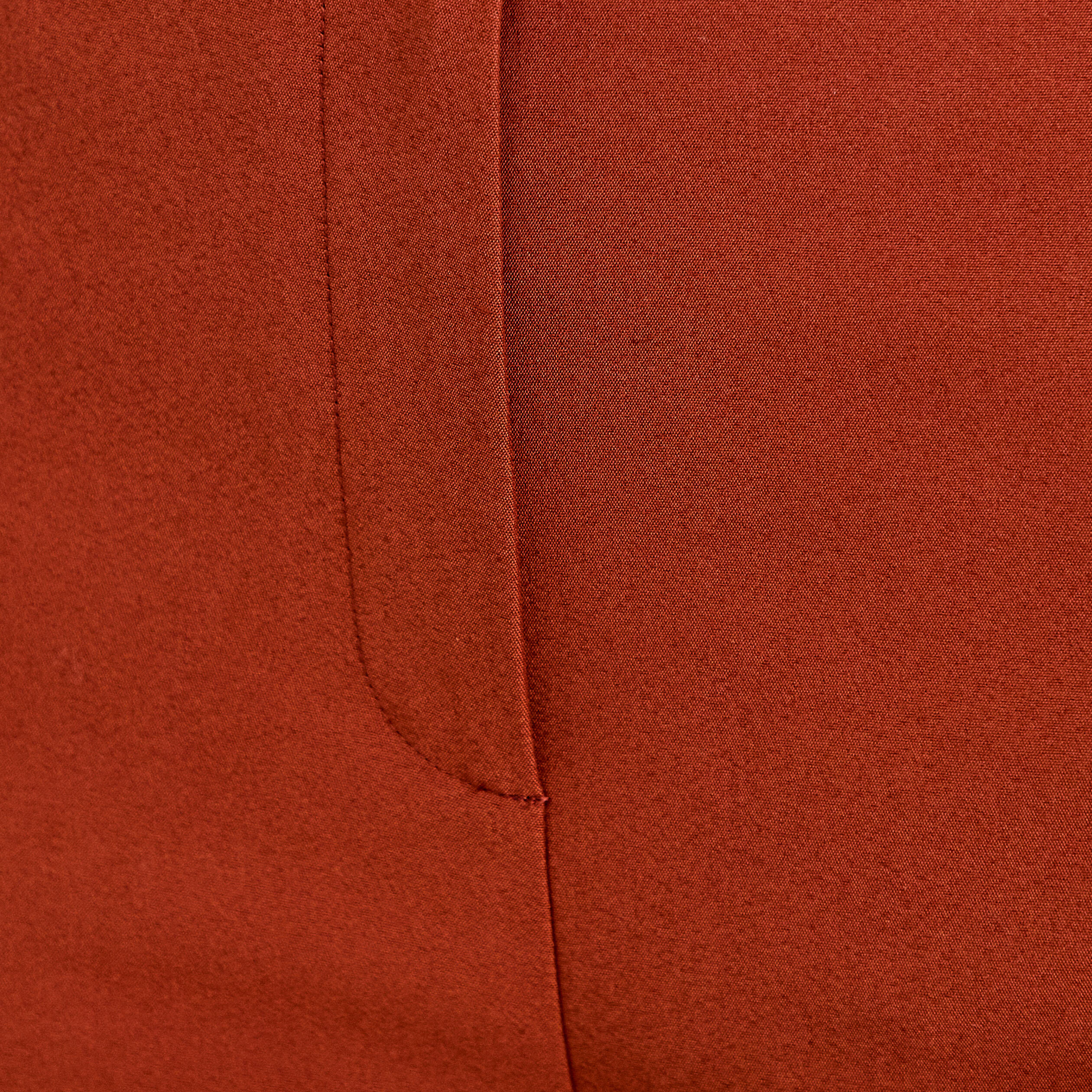 Pantalon cigarette ceintur&eacute; marron cognac femme