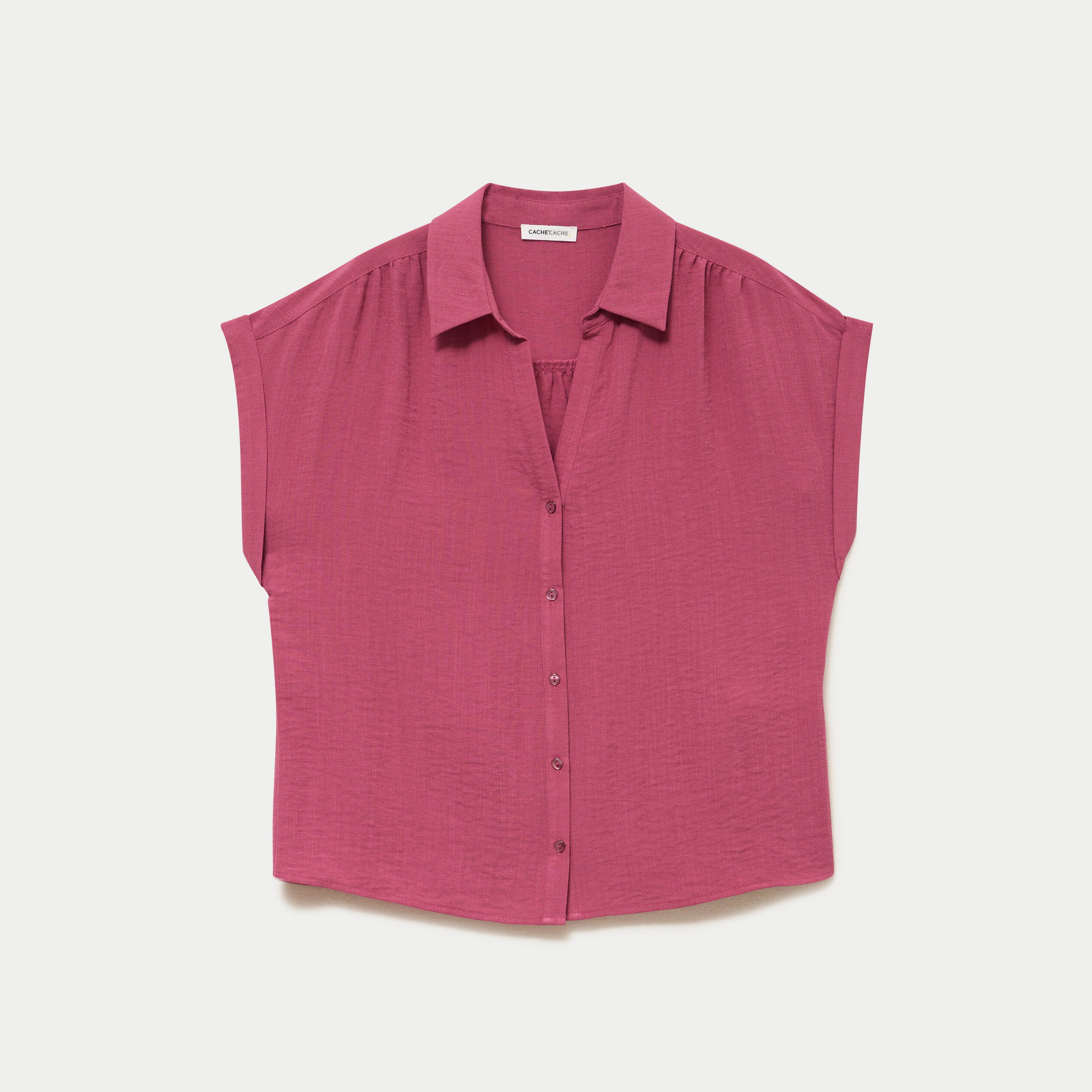 Blouse manches courtes prune femme