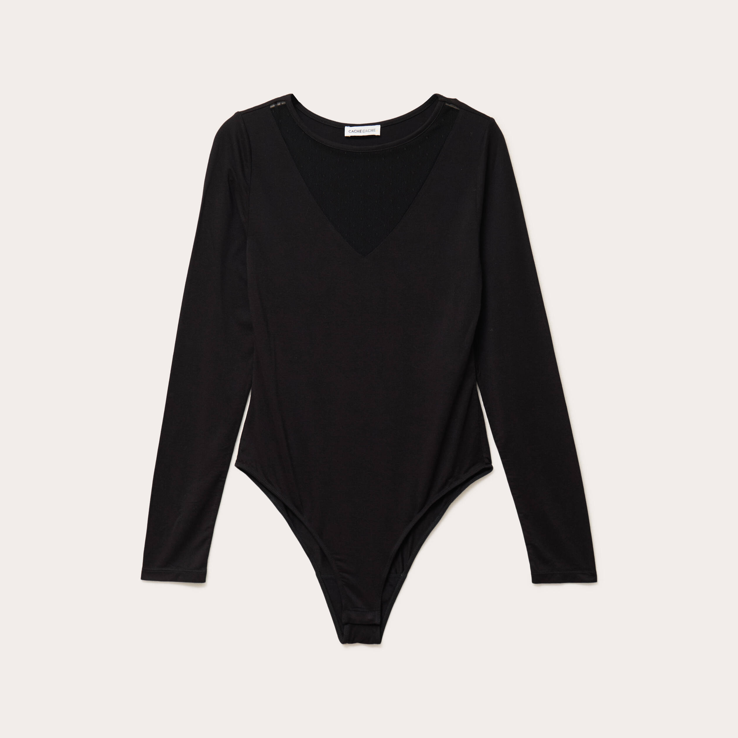 Body thermique col rond manches longues noir femme