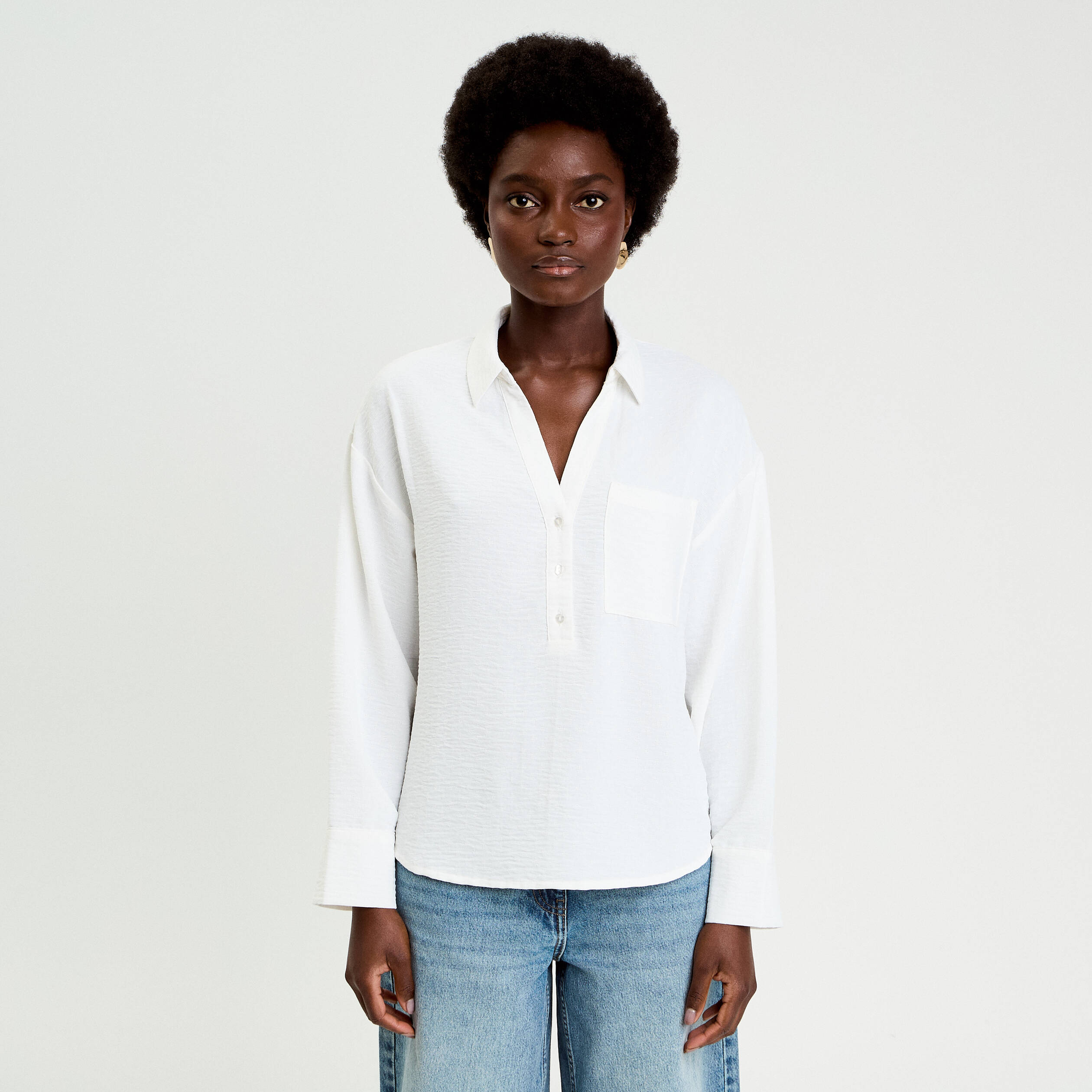 Vareuse manches longues ecru femme
