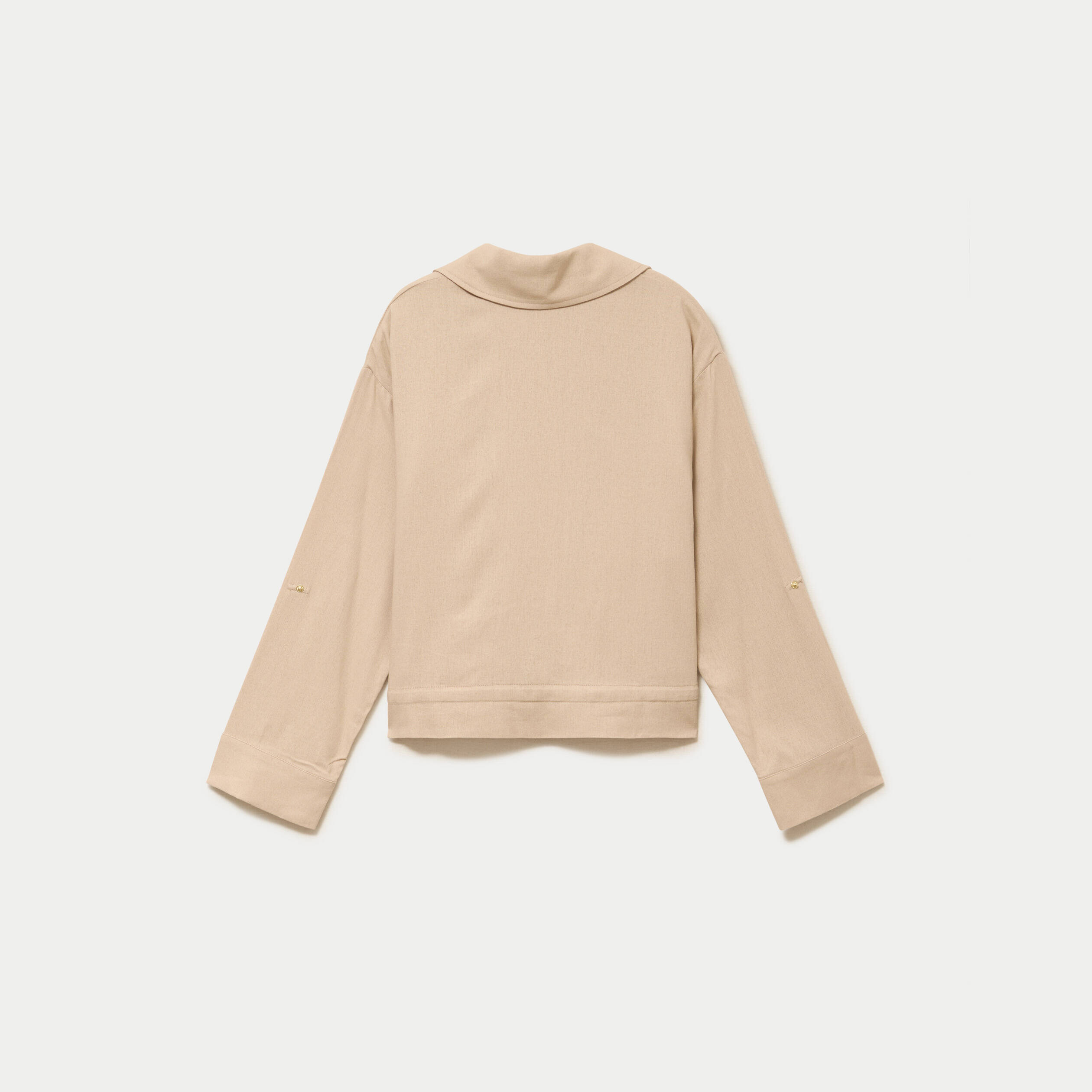 Veste col classique bas resserr&eacute; sable femme