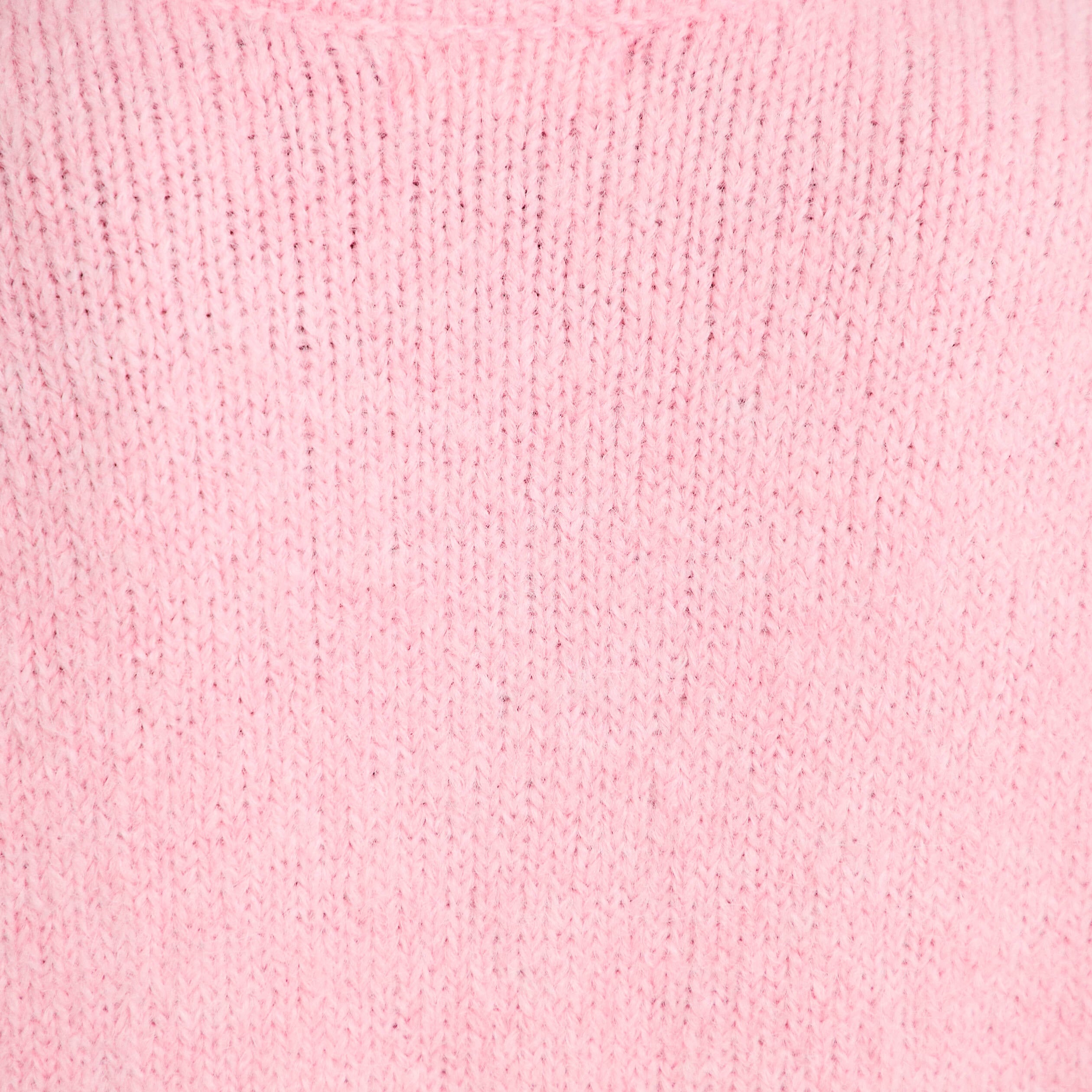 Gilet ample col rond manches longues rose femme