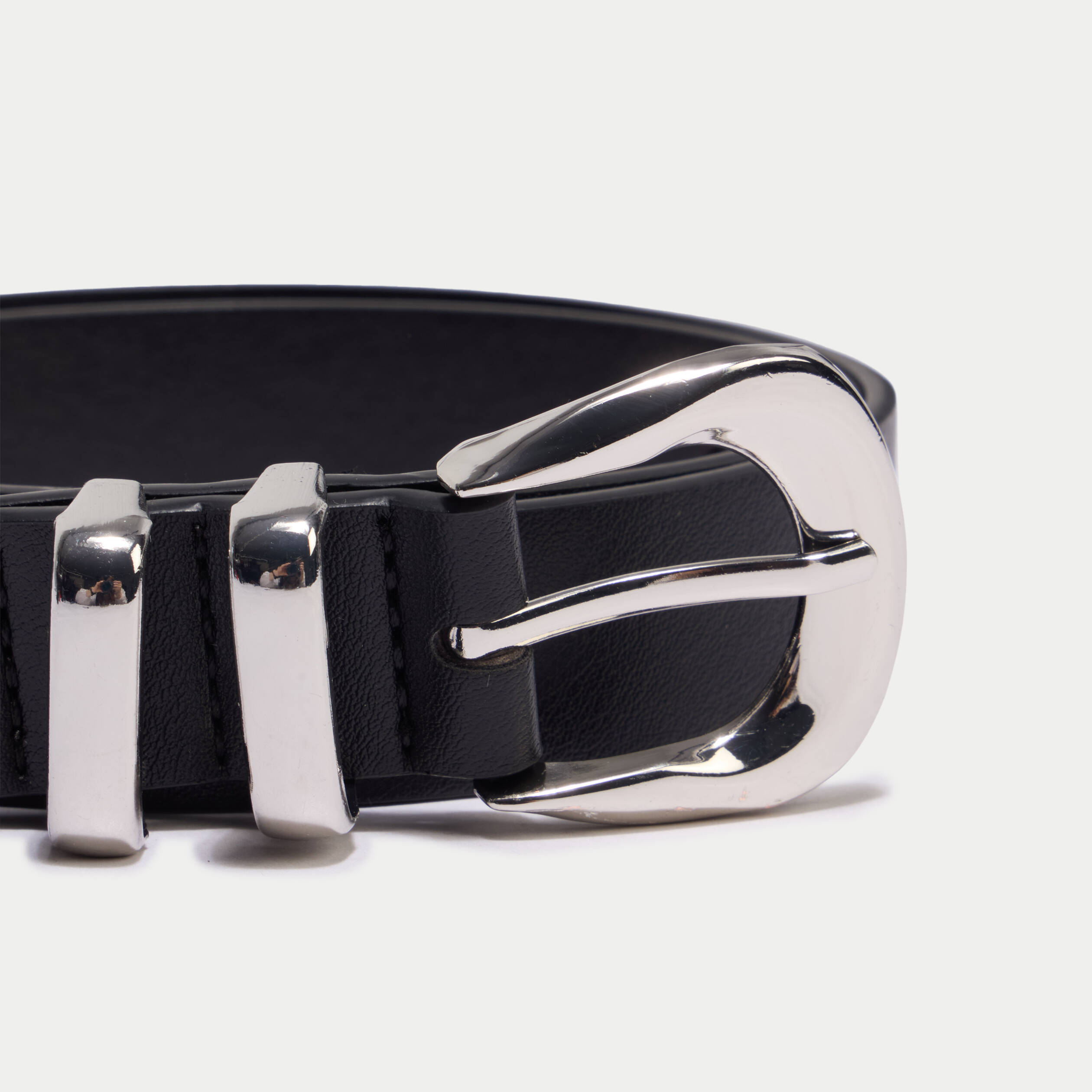 Ceinture fine noir femme