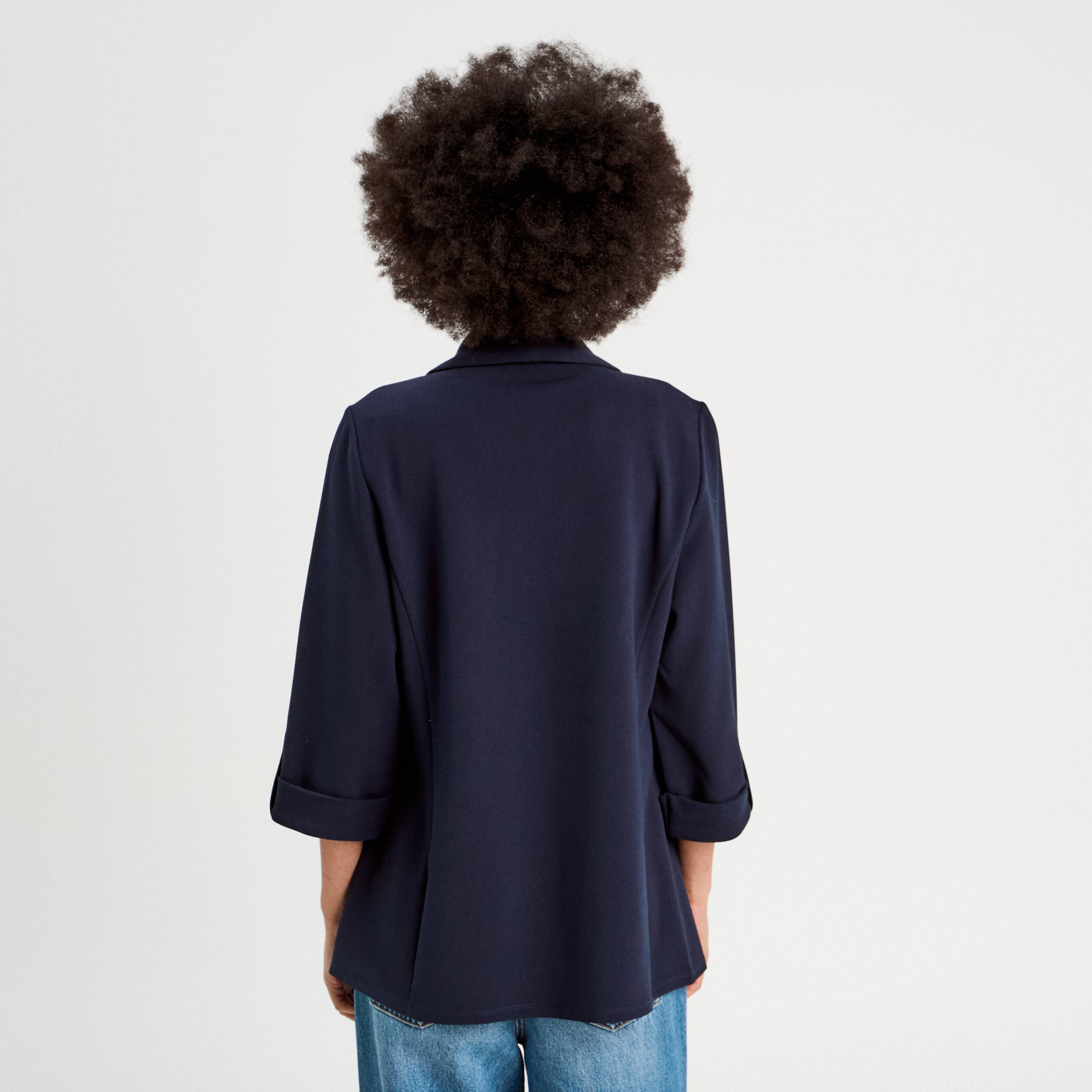 Veste l gante IKKS Bleu Marine Manches 3 4 Fronc es IKKS Veste veste-l-gante-ikks-bleu-marine-manches-3-4-fronc-es-ikks-veste