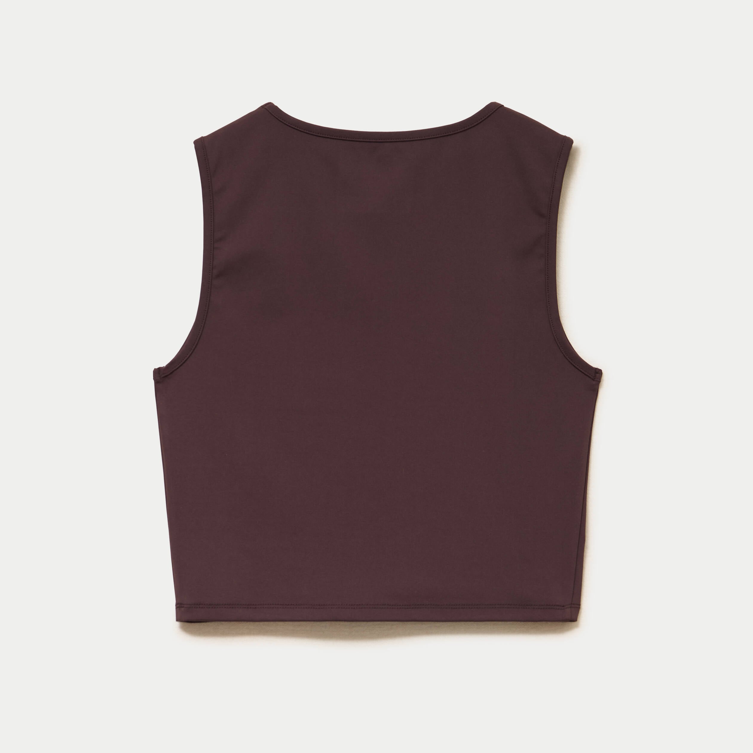 D&eacute;bardeur col rond marron fonc&eacute; femme