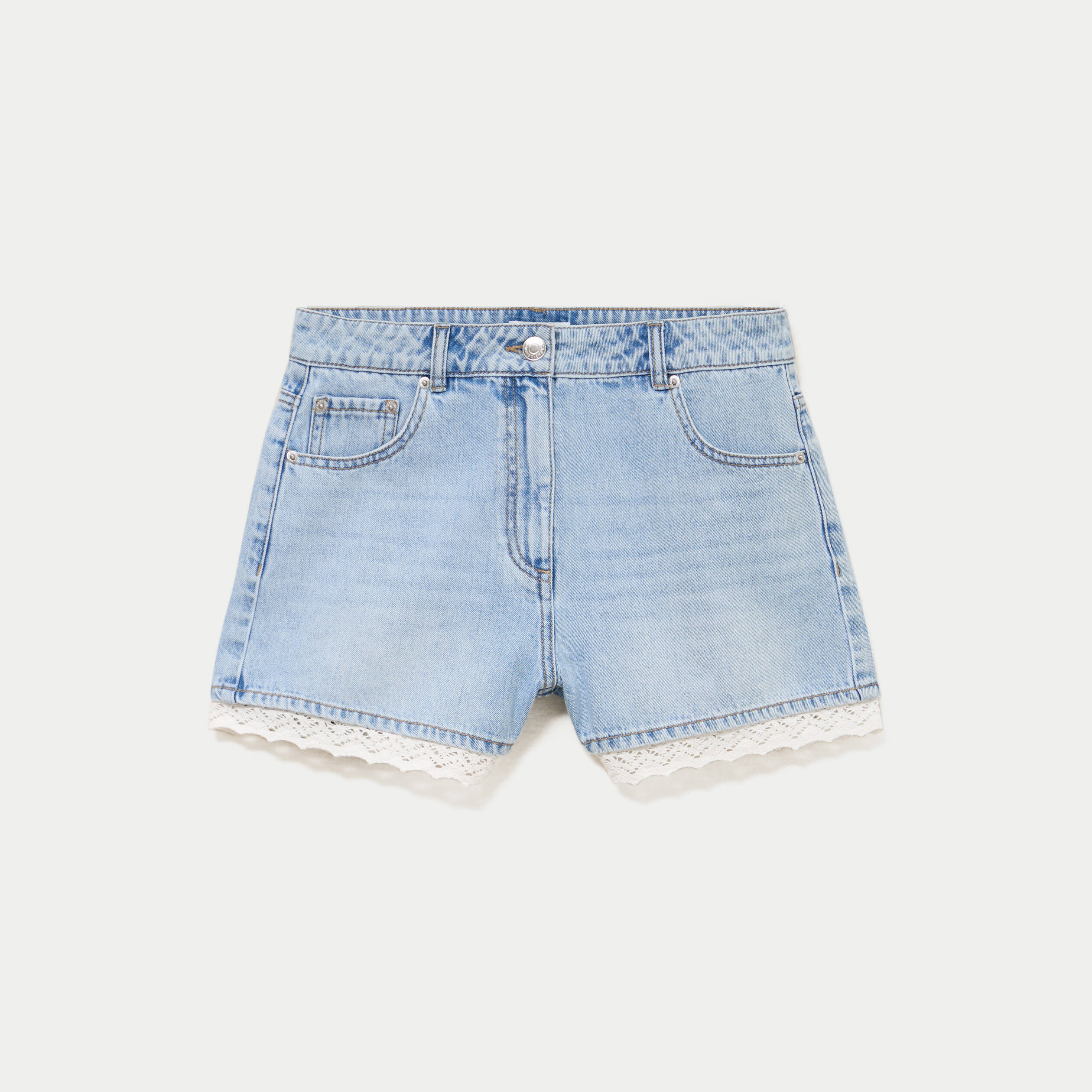 Short en jean denim bleach femme