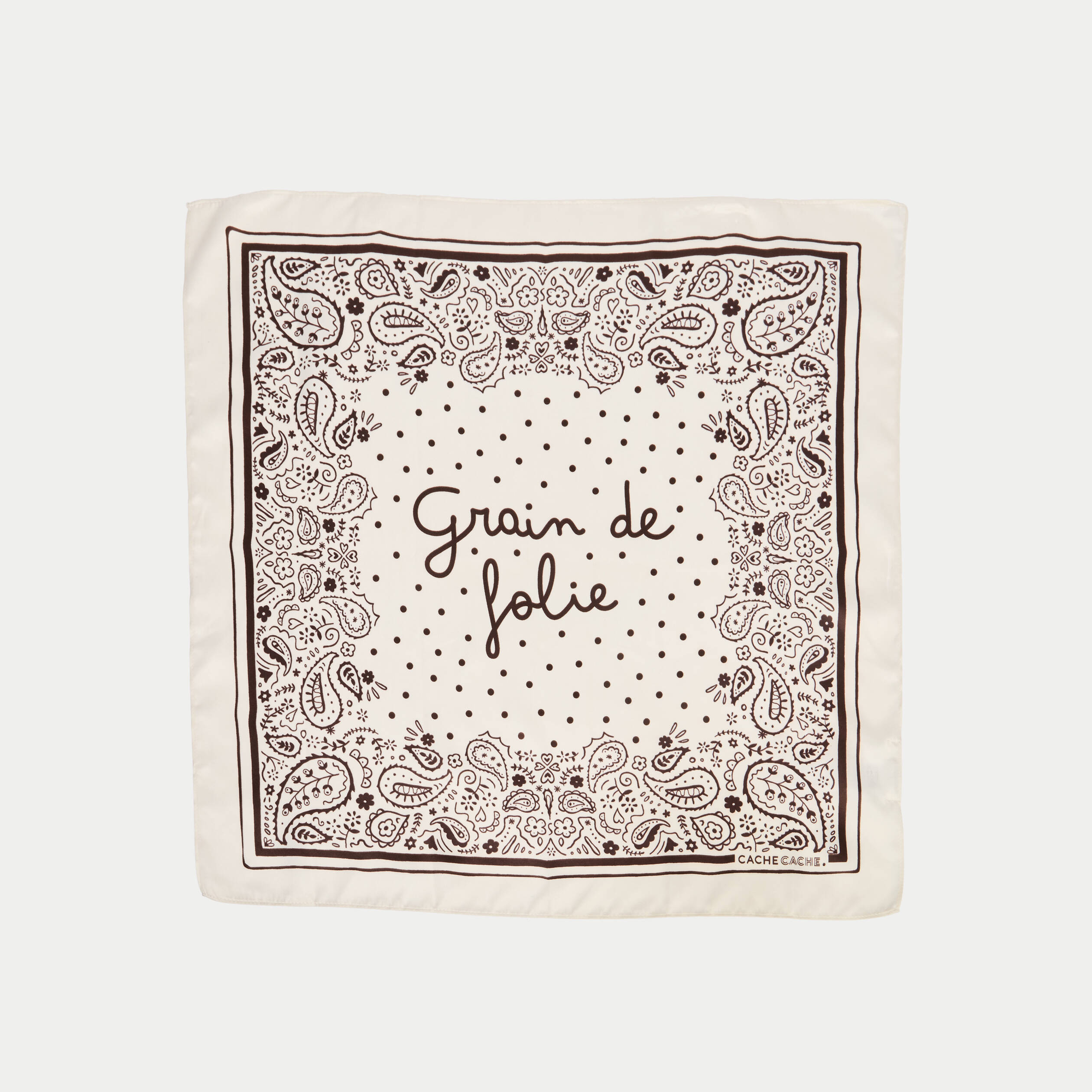 Foulard satin&eacute; soyeux ecru femme