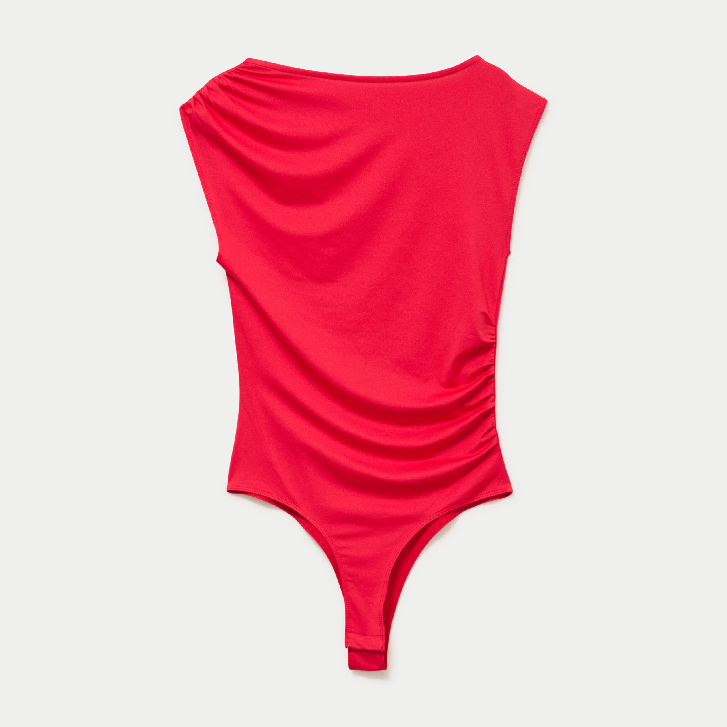 Body ajust&eacute; d&eacute;collet&eacute; sans manches rouge femme