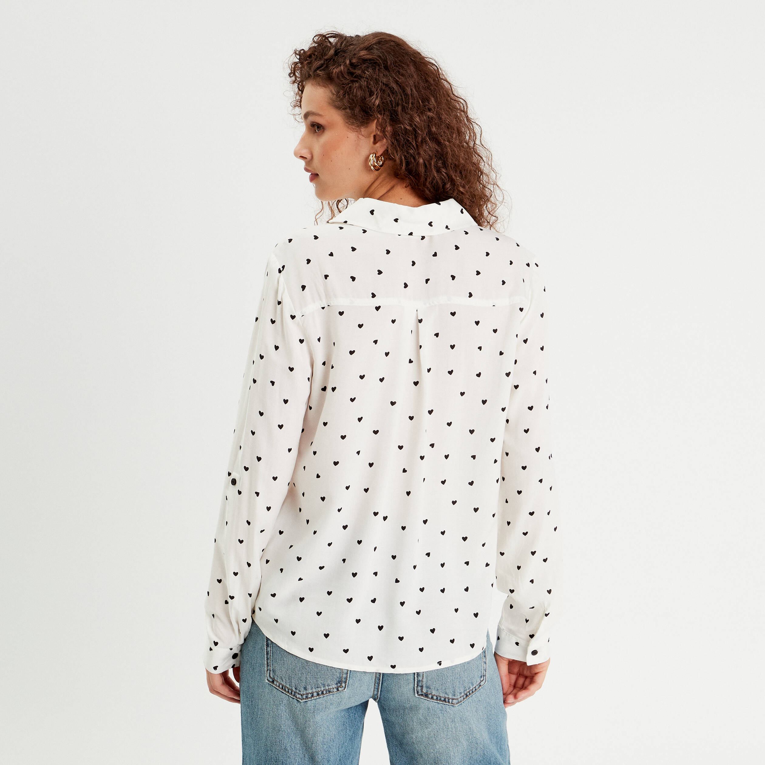 Chemise manches longues blanc femme