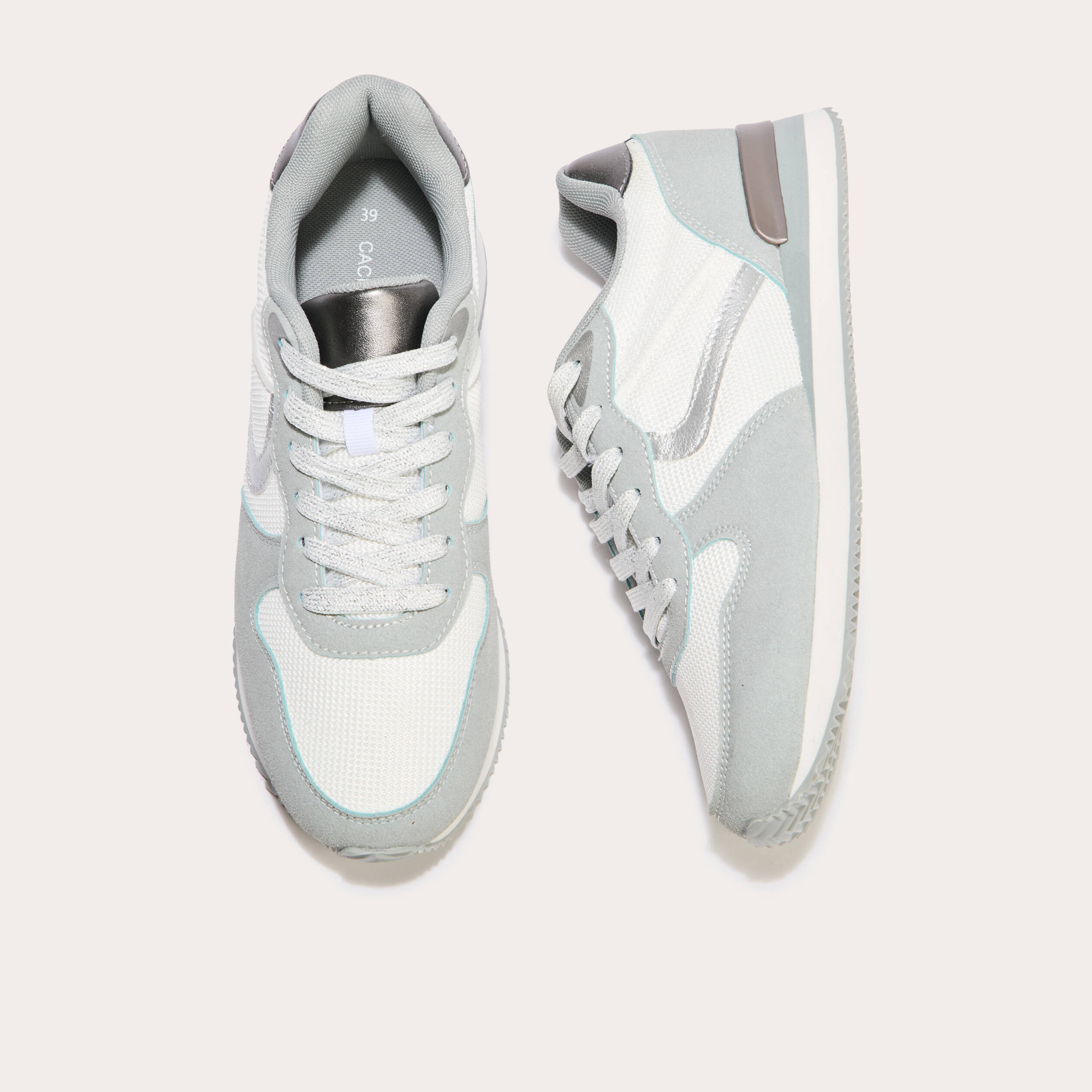 Sneakers plates bleu canard femme
