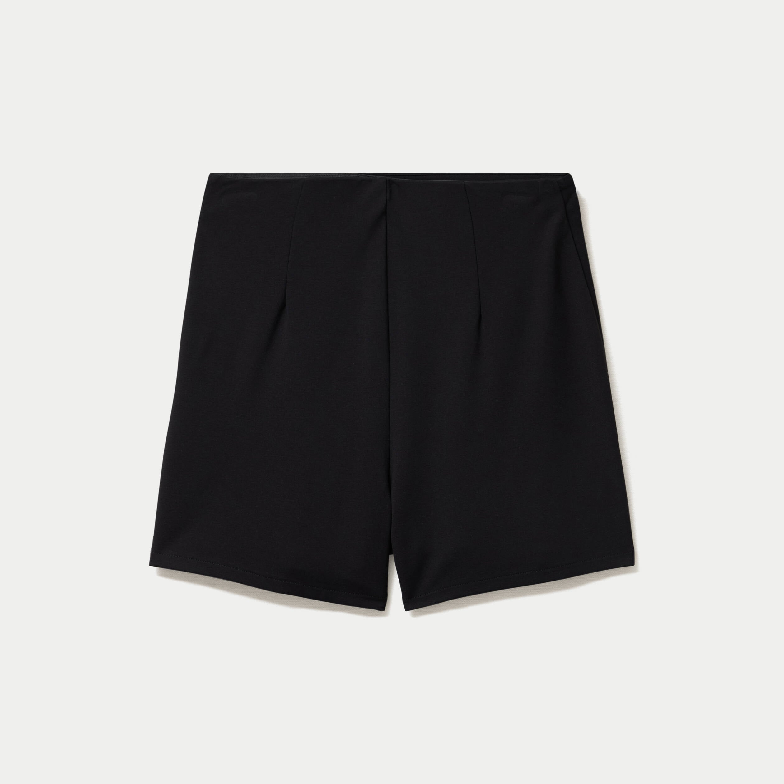 Jupe-short trap&egrave;ze en maille noir femme