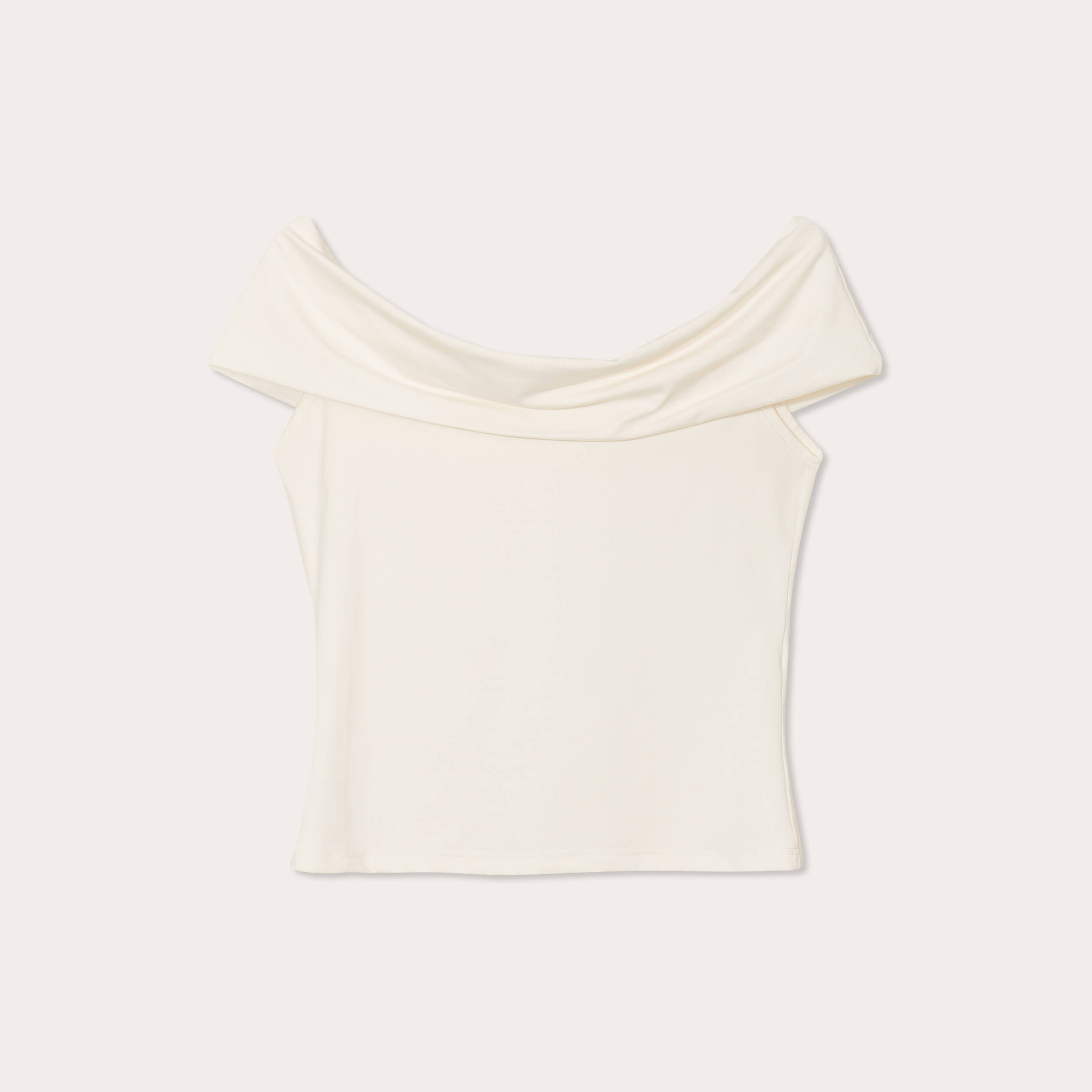T-shirt col bardot ecru femme