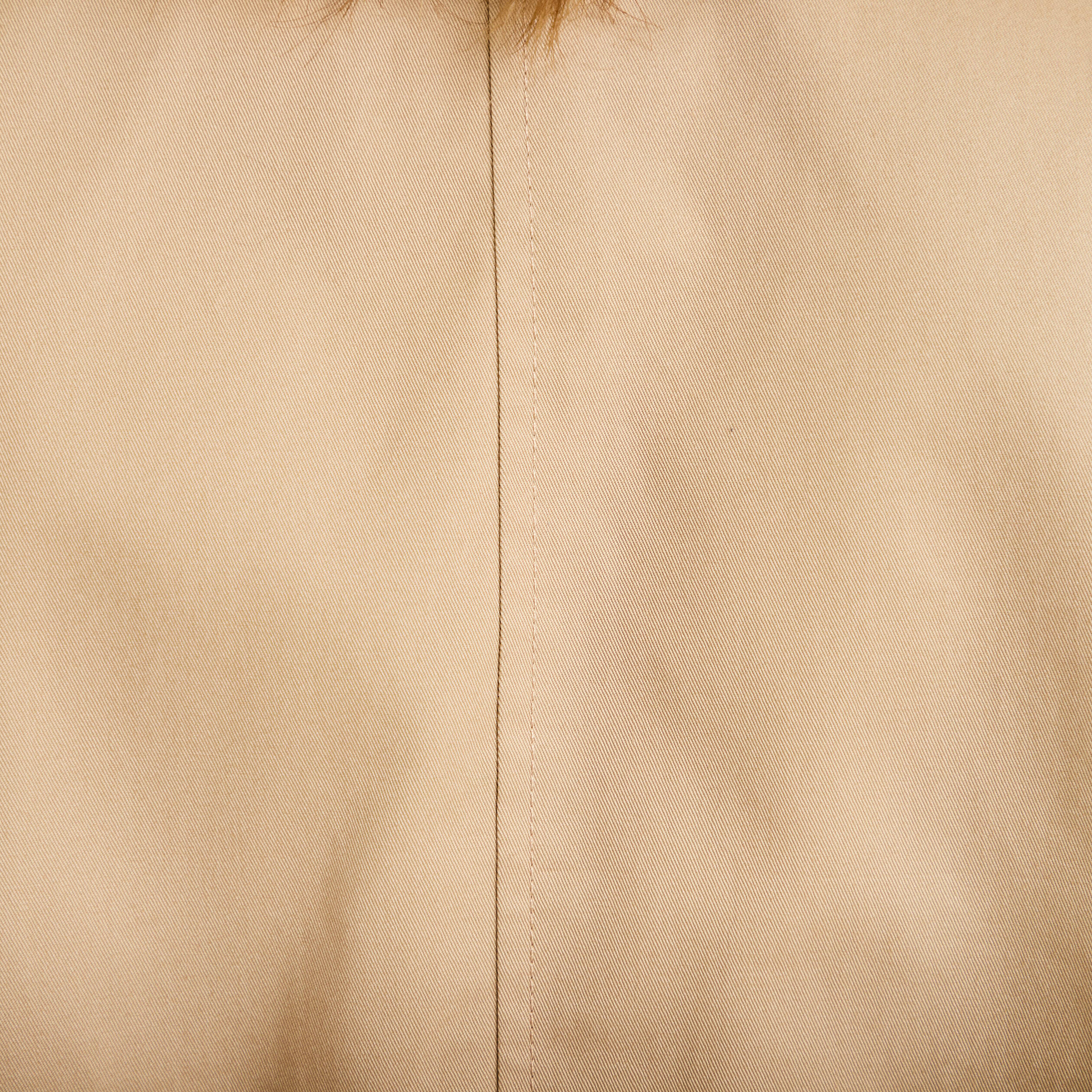 Trench droit court col tailleur sable femme