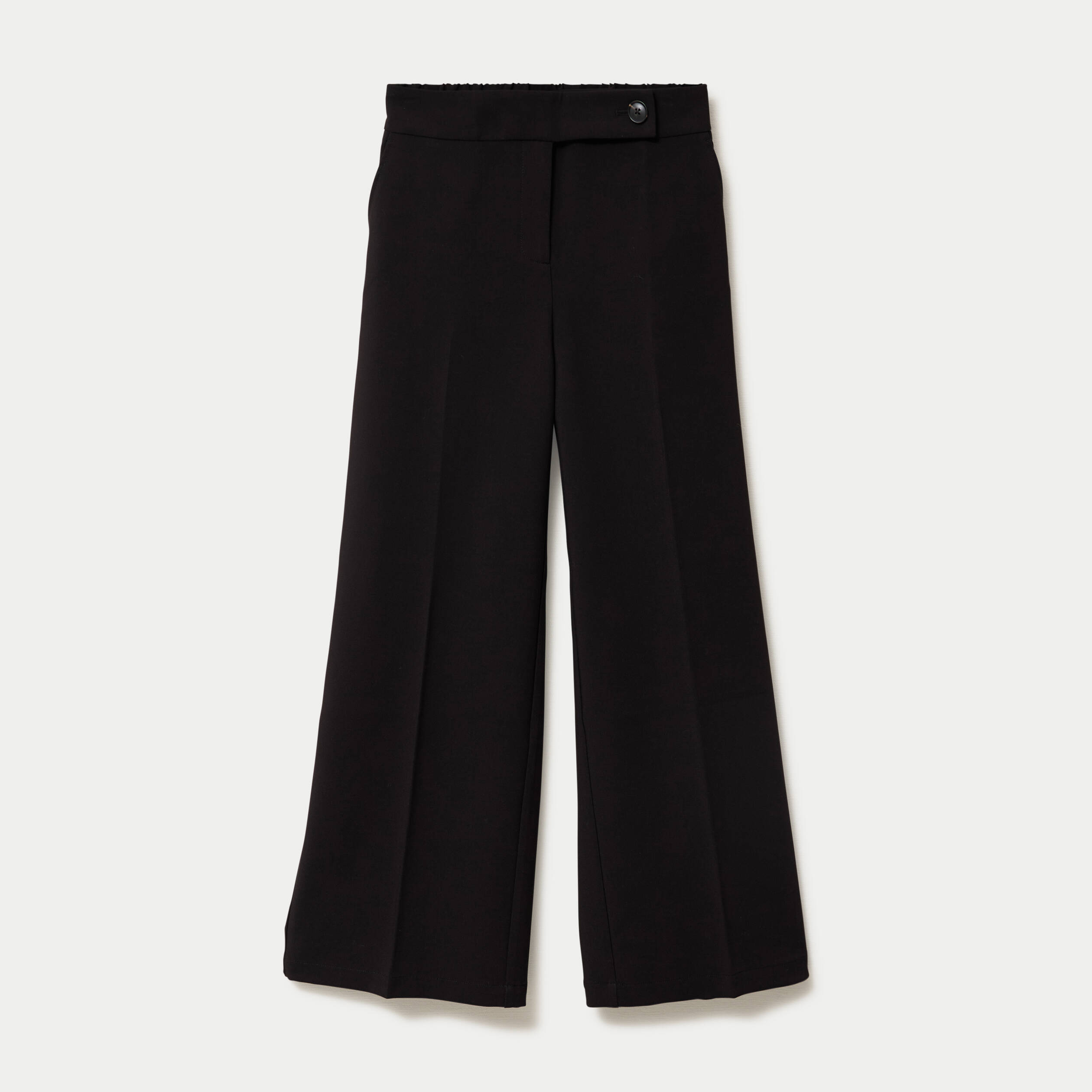 Pantalon city large noir femme