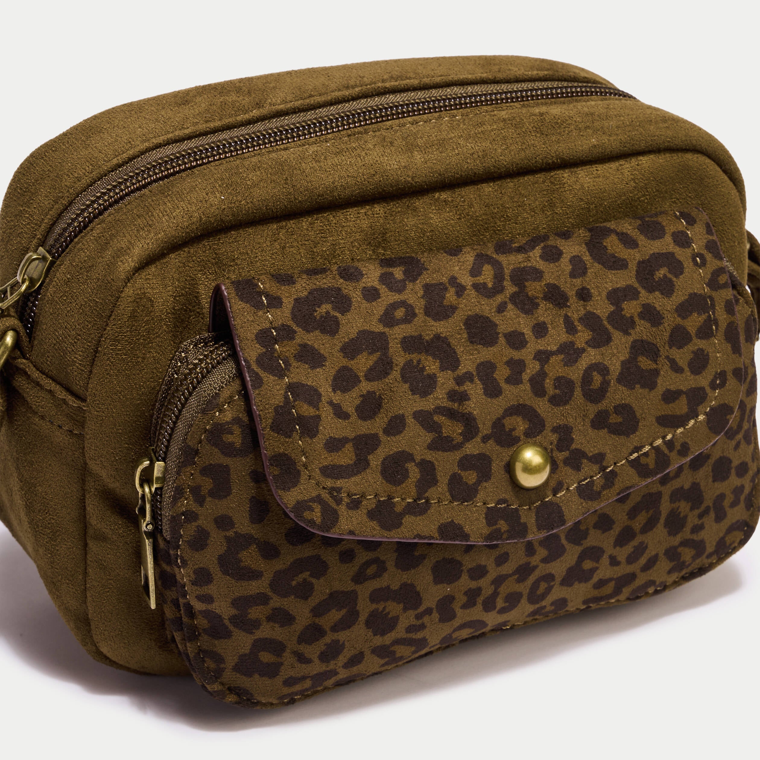 Sac aspect daim vert kaki femme