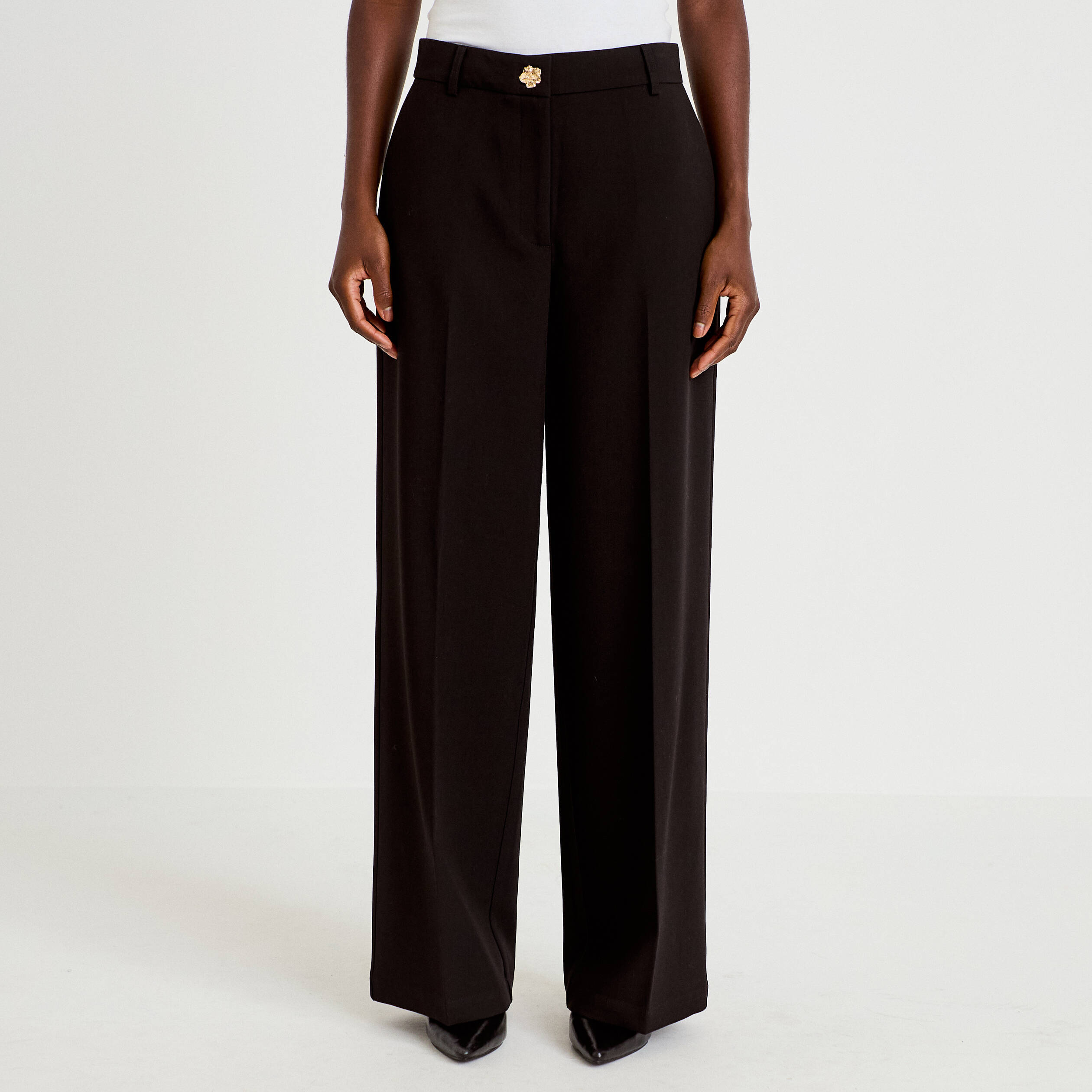 Pantalon bootcut taille standard noir femme