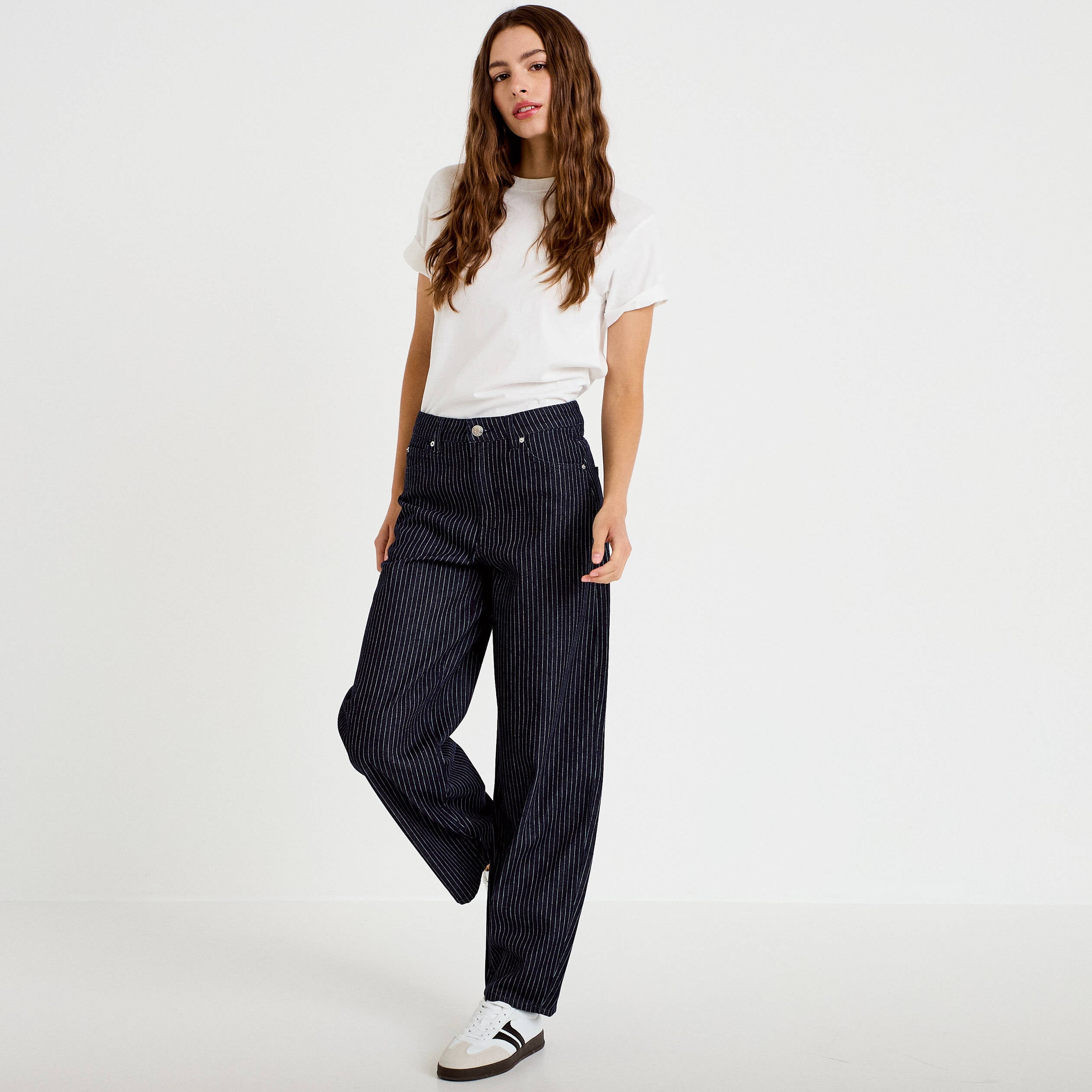 Jean mom denim brut femme