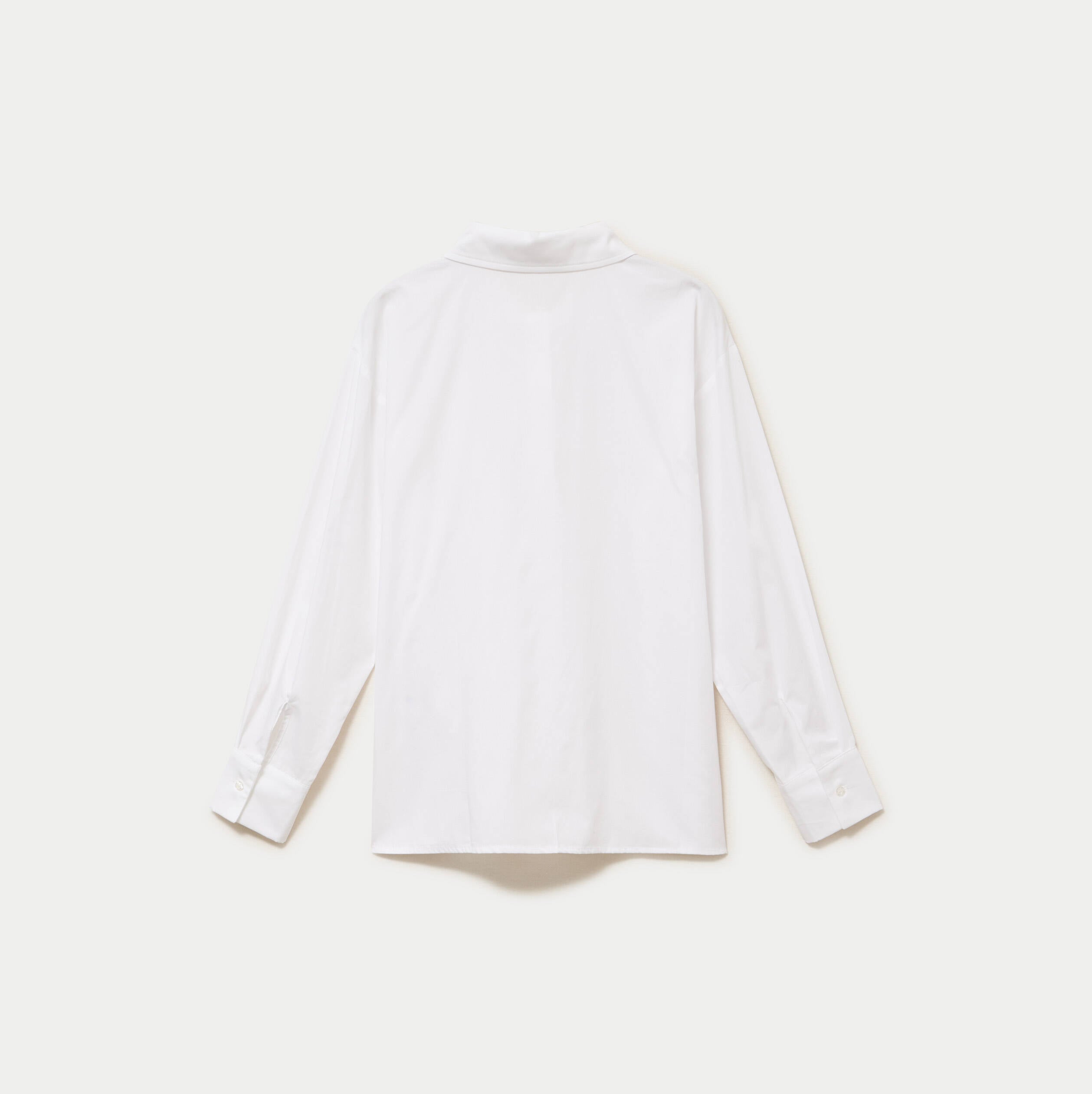 Chemise col am&eacute;ricain manches longues ecru femme