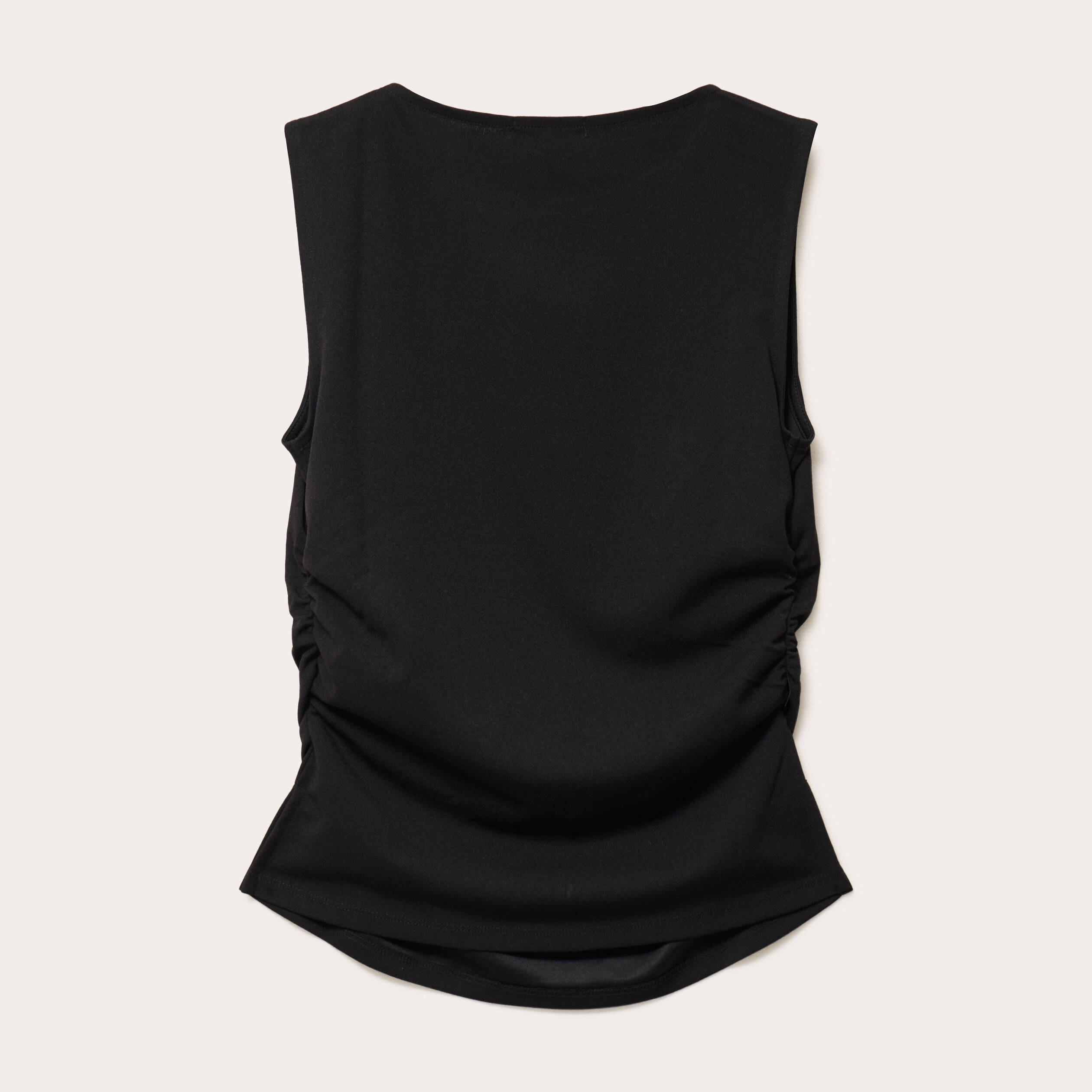 D&eacute;bardeur ajust&eacute; en cr&ecirc;pe col bateau noir femme