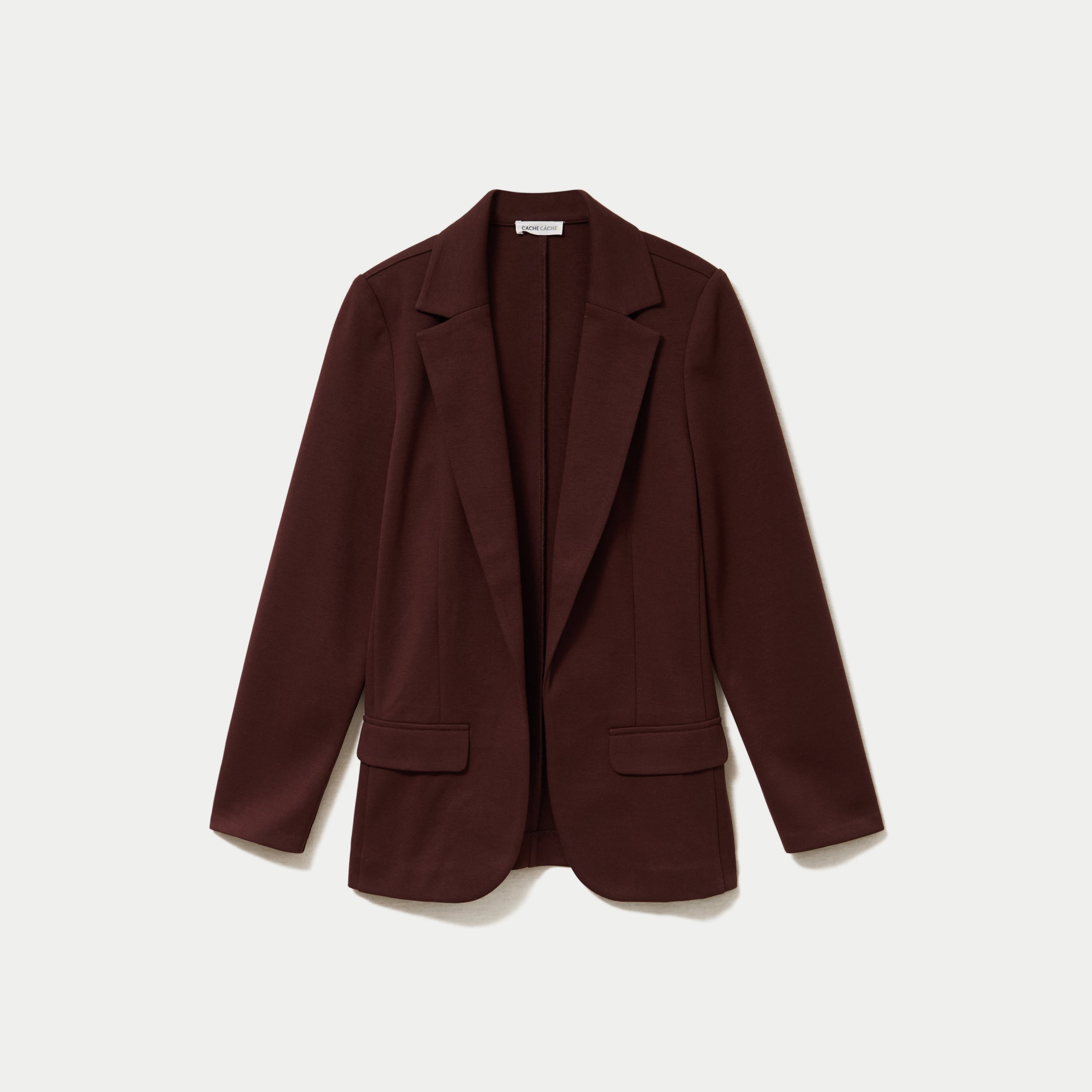 Veste blazer cintr&eacute;e marron femme