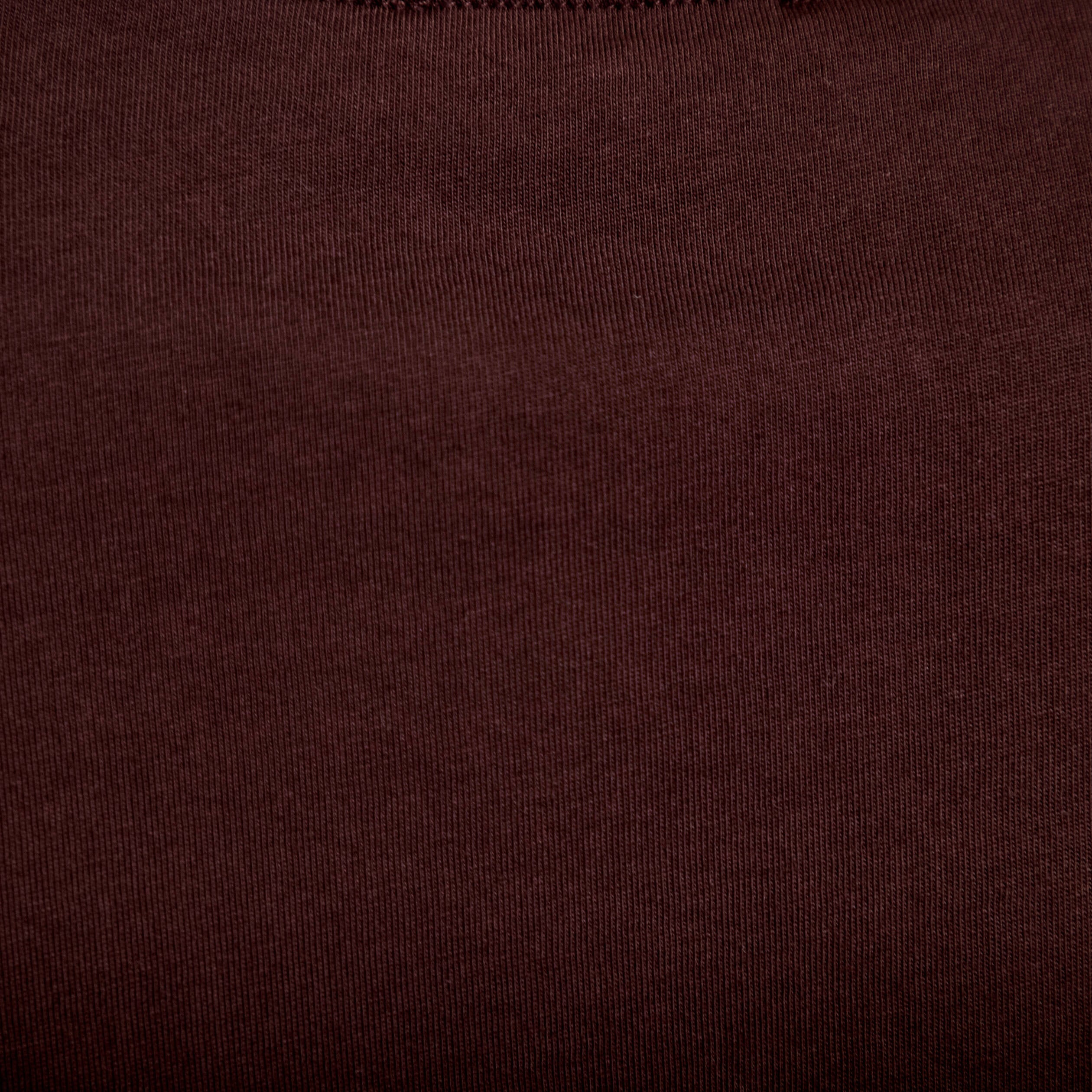 T-shirt col rond manches courtes marron femme