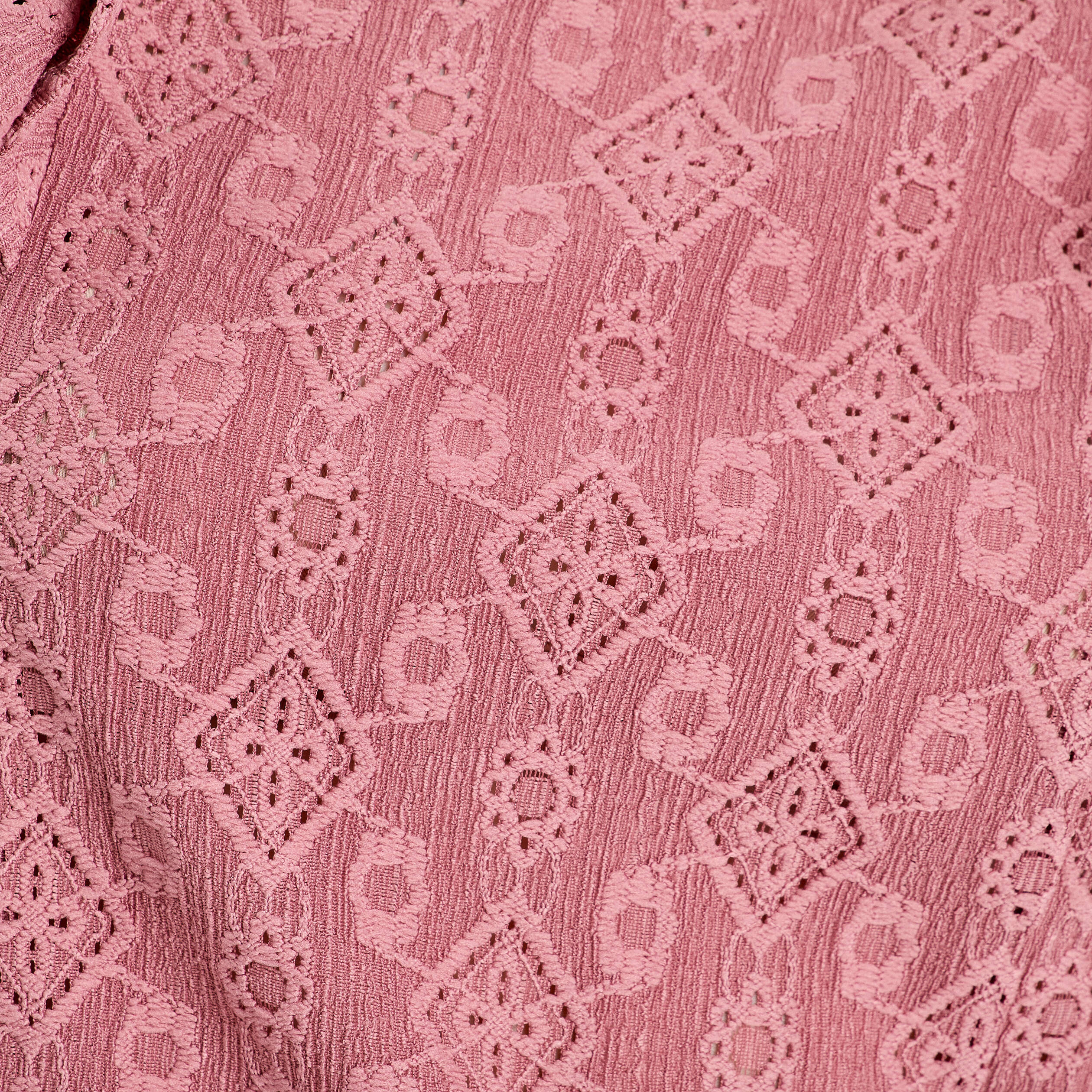 Blouse brod&eacute;e avec volants vieux rose femme