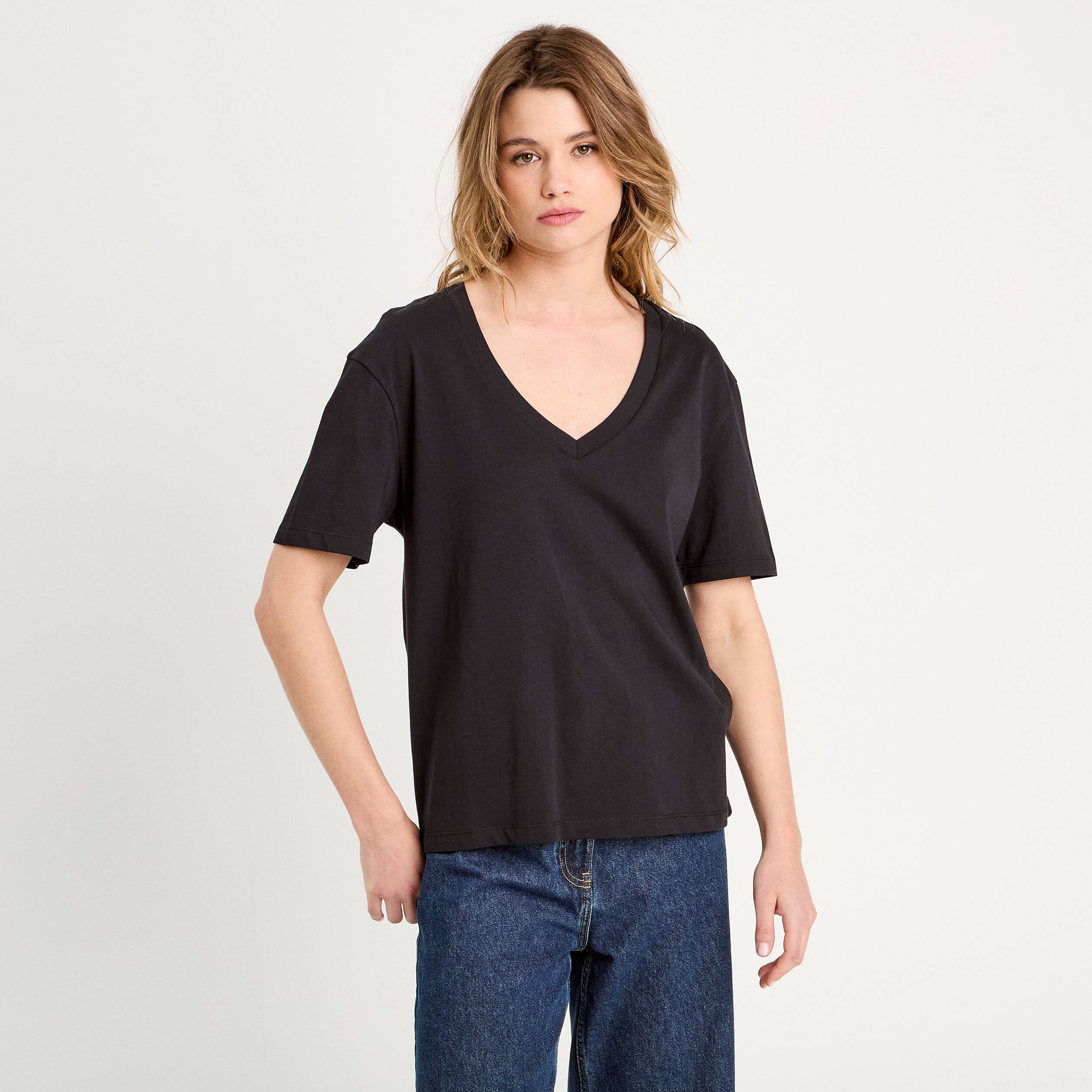 T-shirt manches courtes noir femme