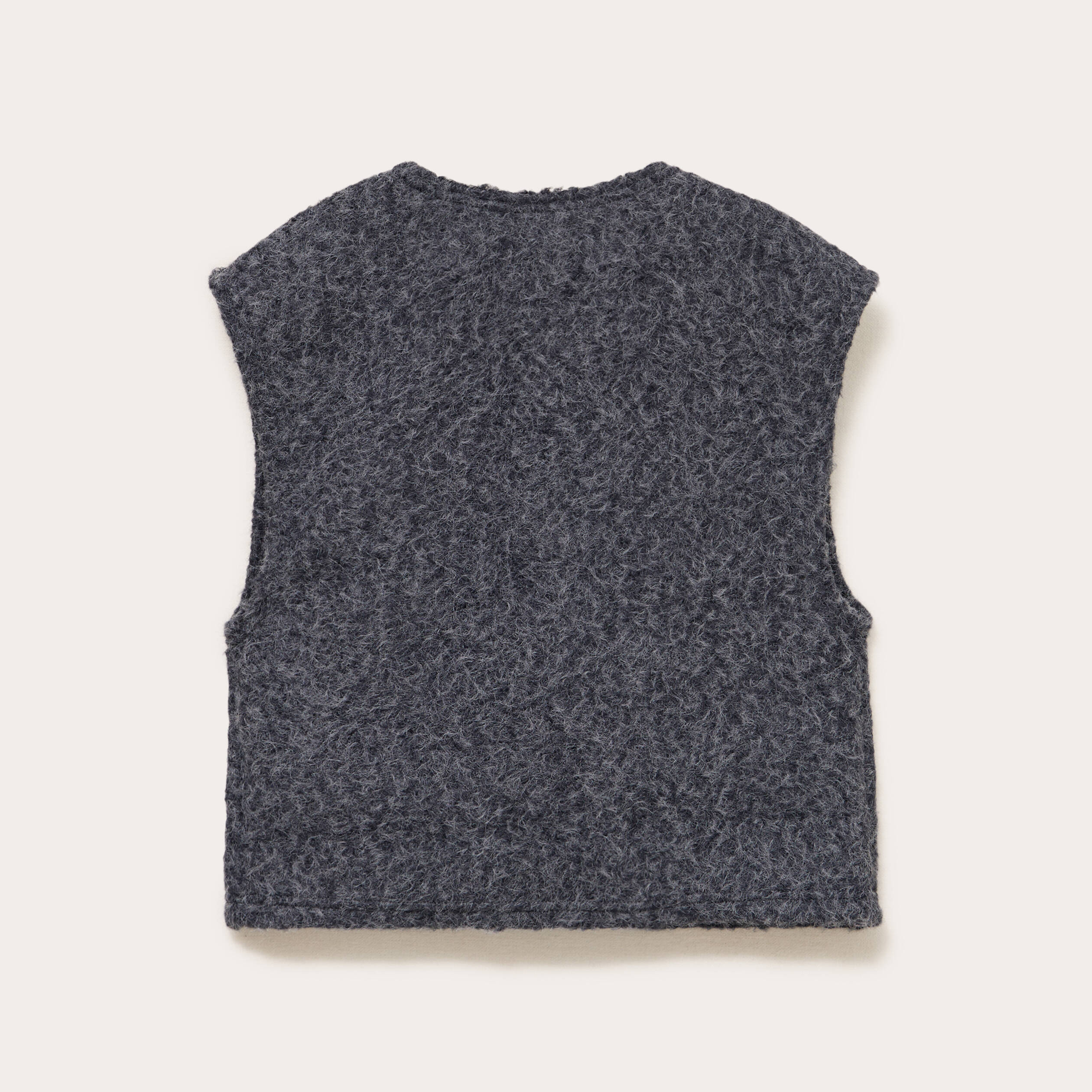 Gilet sans manches effet polaire gris fonc&eacute; femme