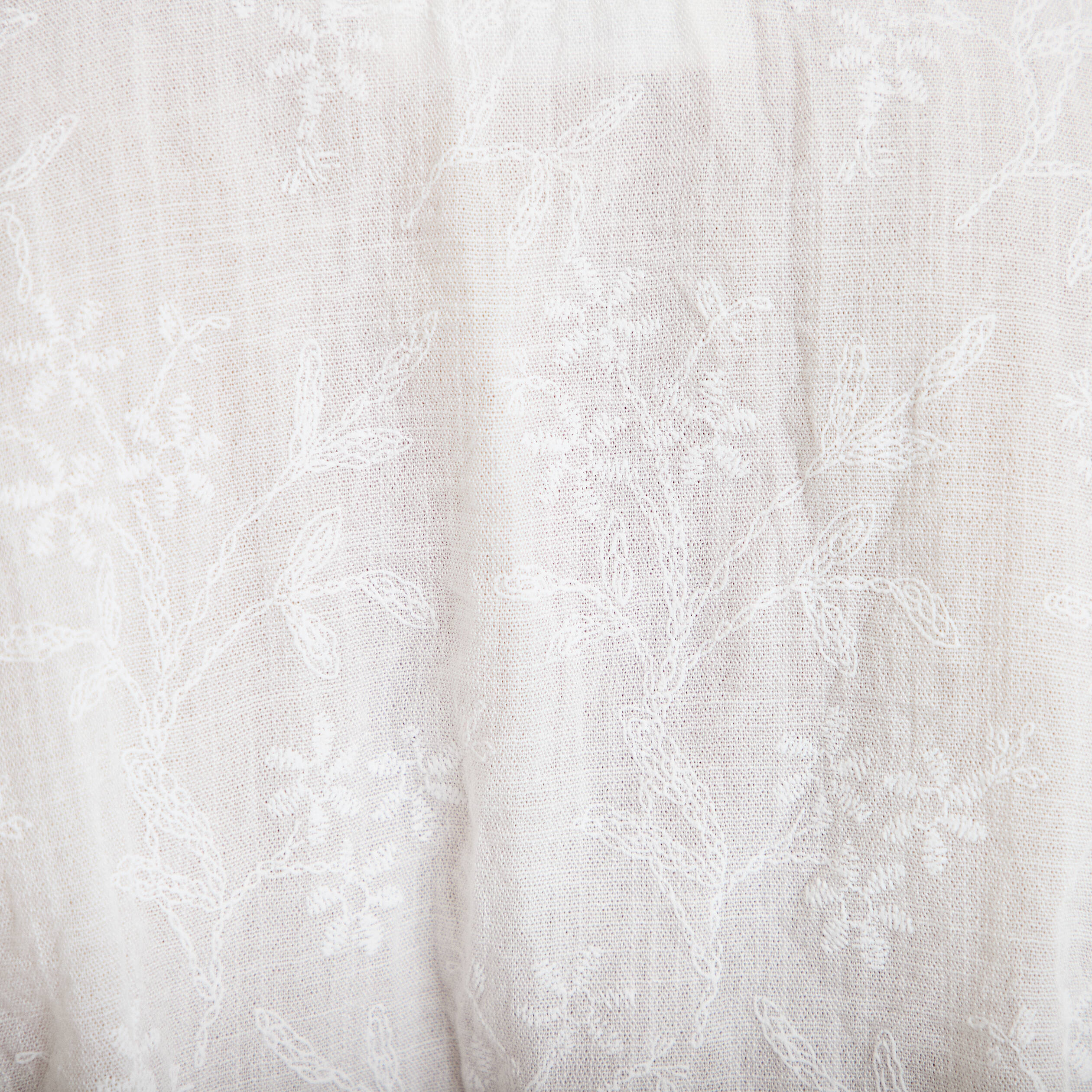 Blouse droite pliss&eacute;e manches 3/4 blanc femme