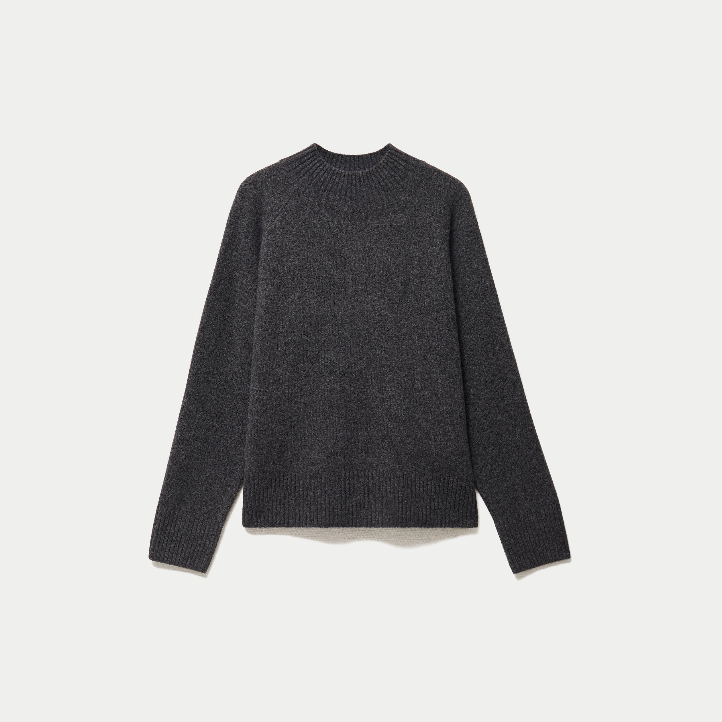 Pull col montant manches longues gris fonc&eacute; femme