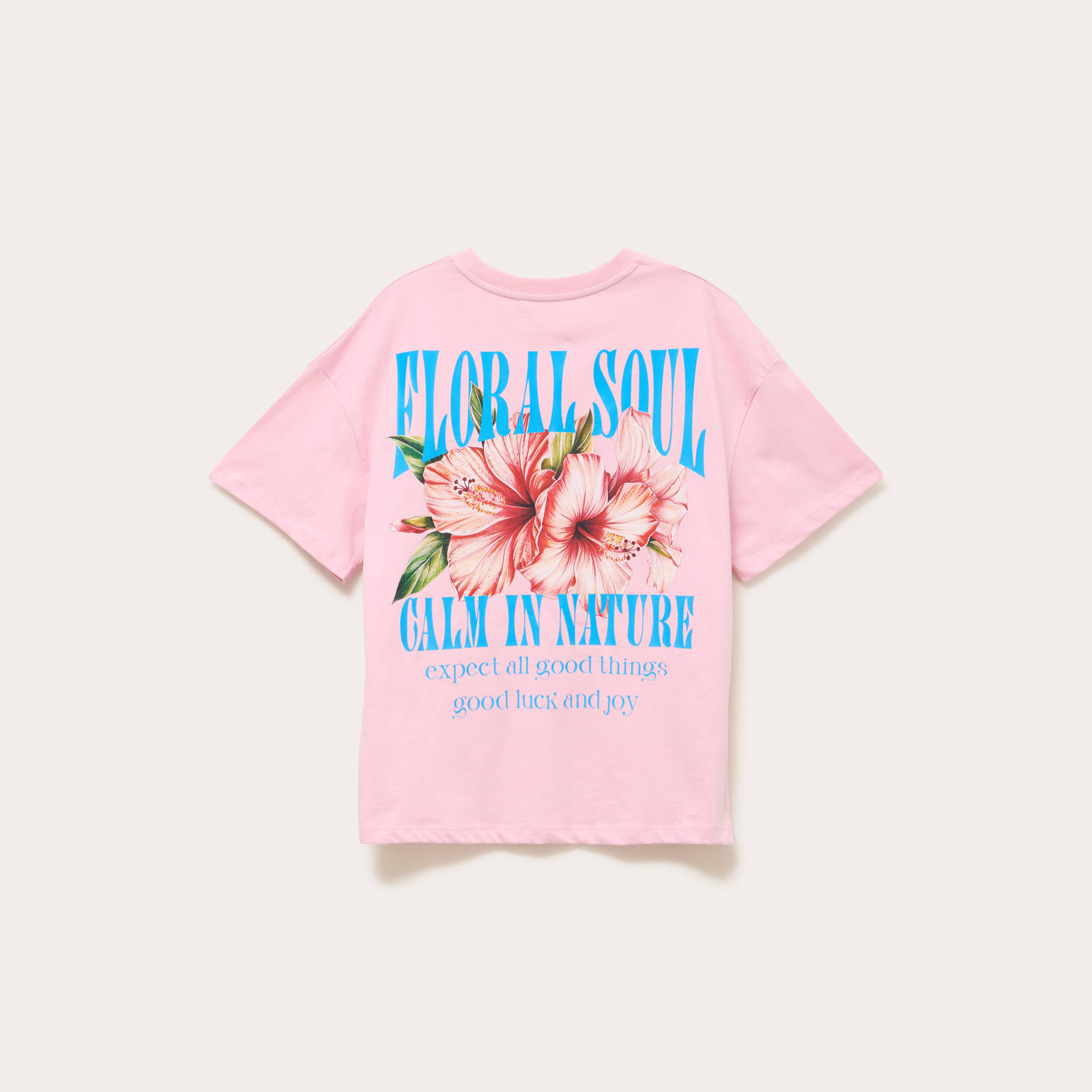 Top oversize manches courtes longues rose poudr&eacute;e femme