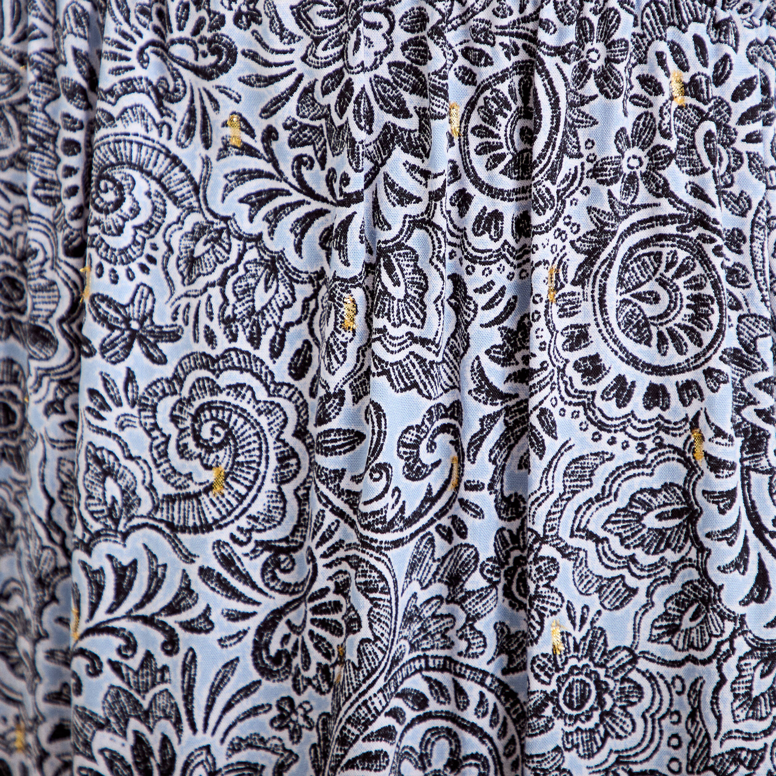 Robe longue &eacute;vas&eacute;e col v manches courtes bleu femme
