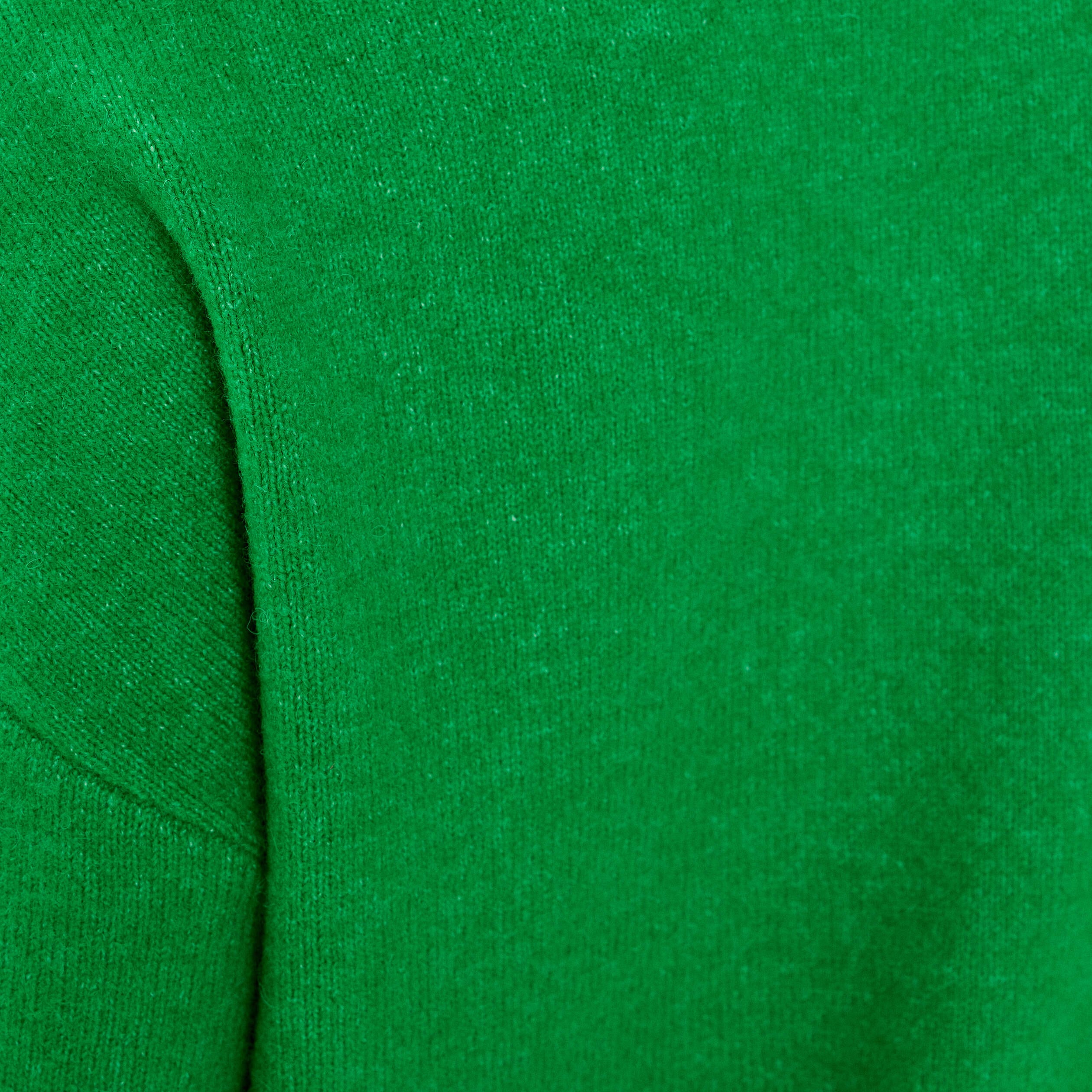 Pull col rond vert femme