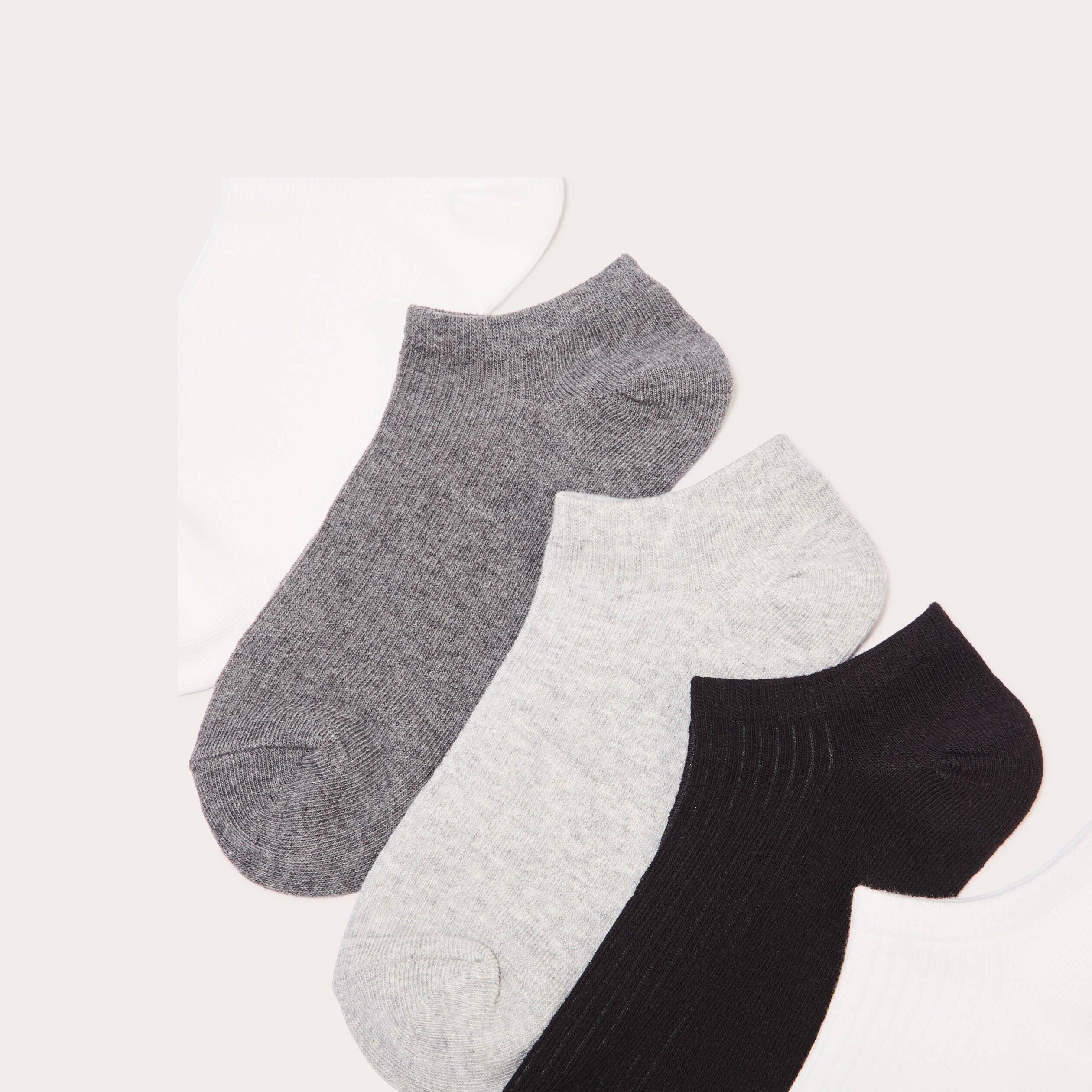 Lot de 5 paires de chaussettes ecru femme