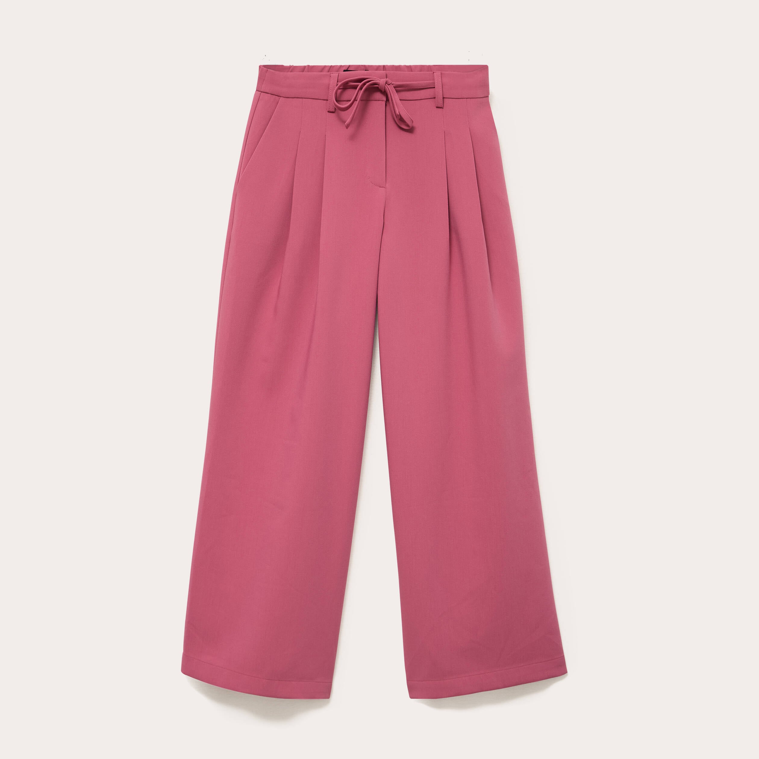 Pantalon large fluide vieux rose femme