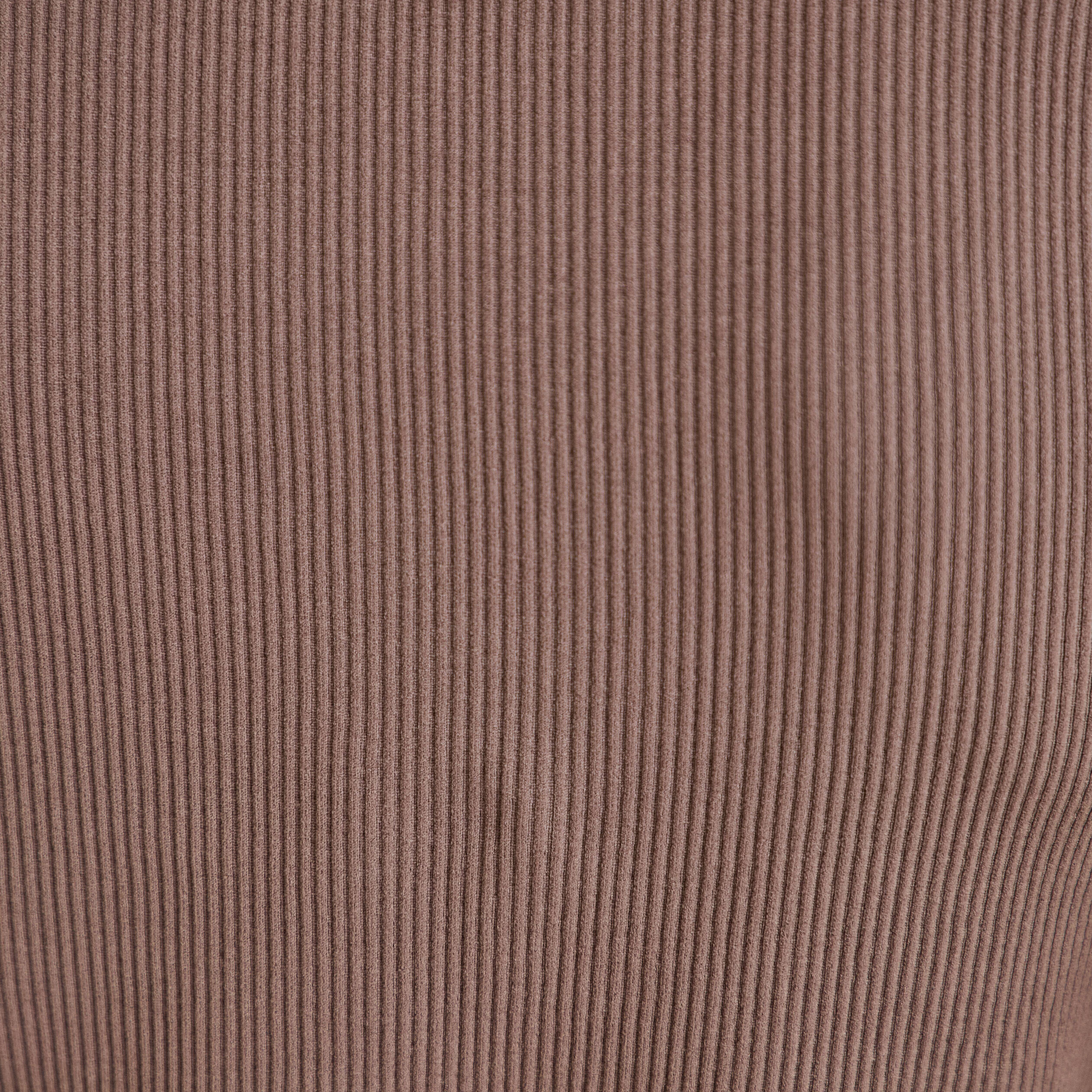 Crop top sans couture col rond marron clair femme