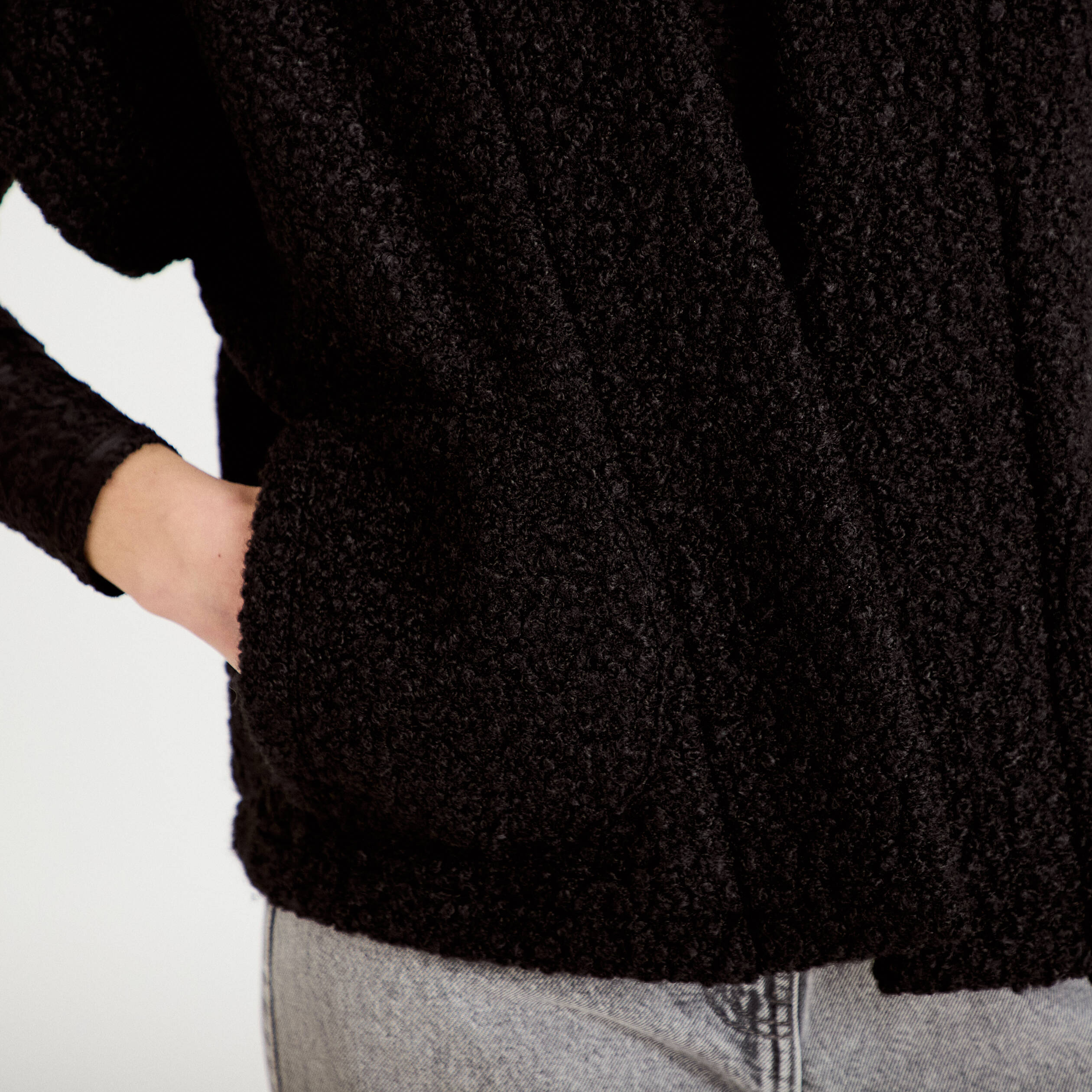 Gilet polaire manches courtes noir femme