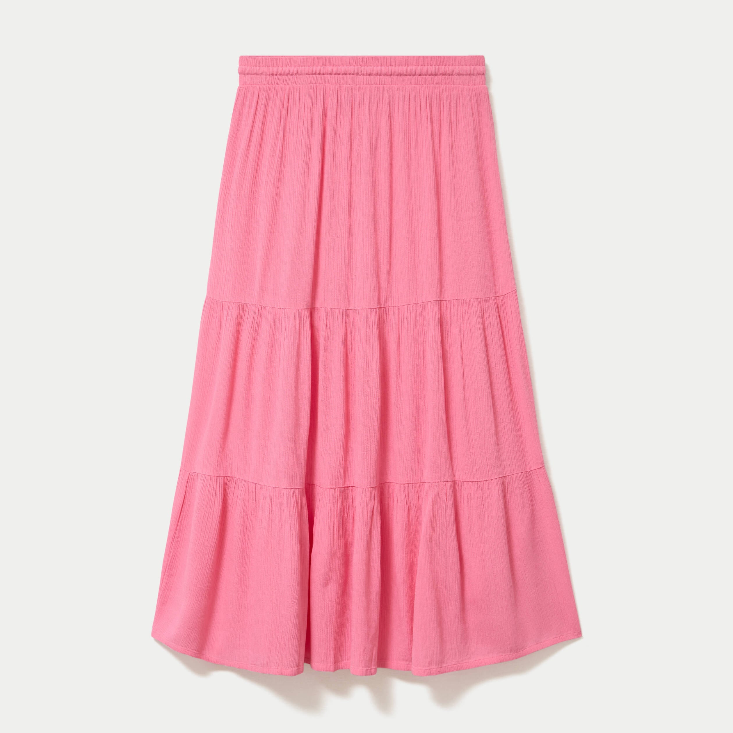 Jupe longue pliss&eacute;e &eacute;vas&eacute;e rose vif femme